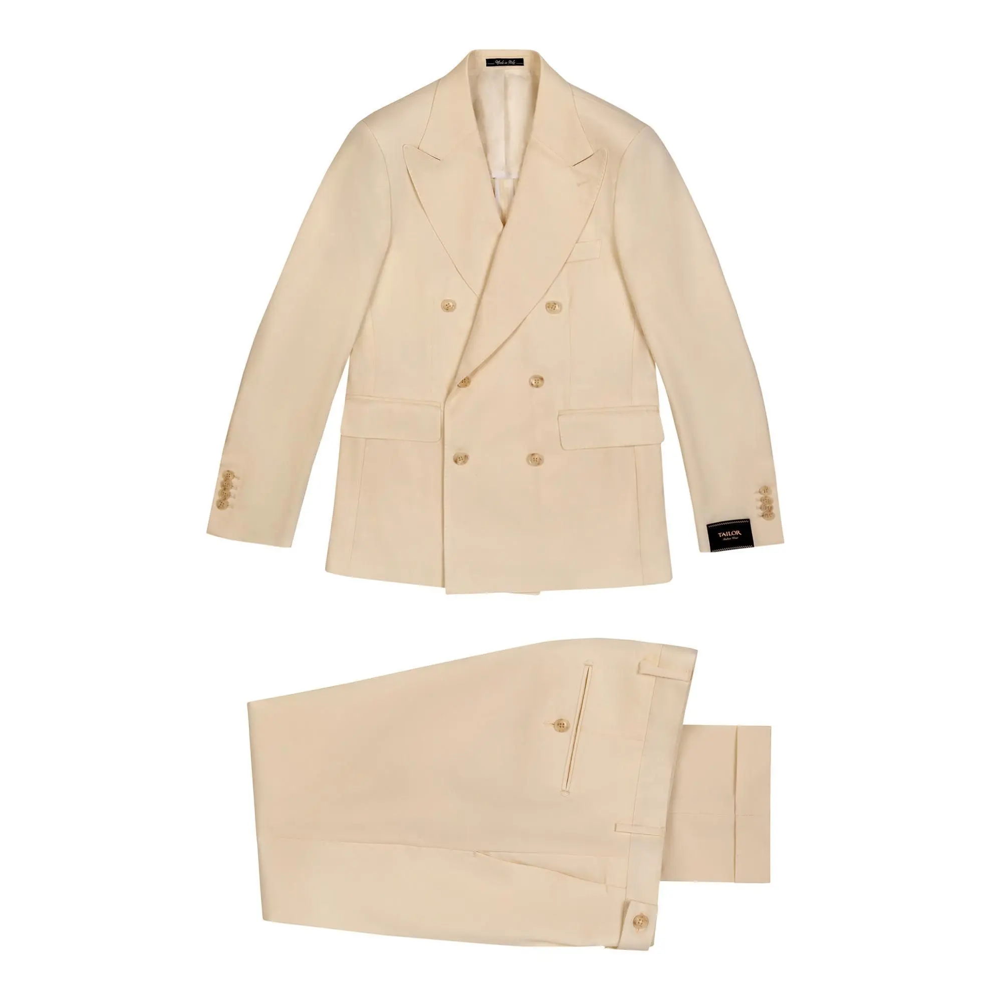 Double breasted 2024 cream suit