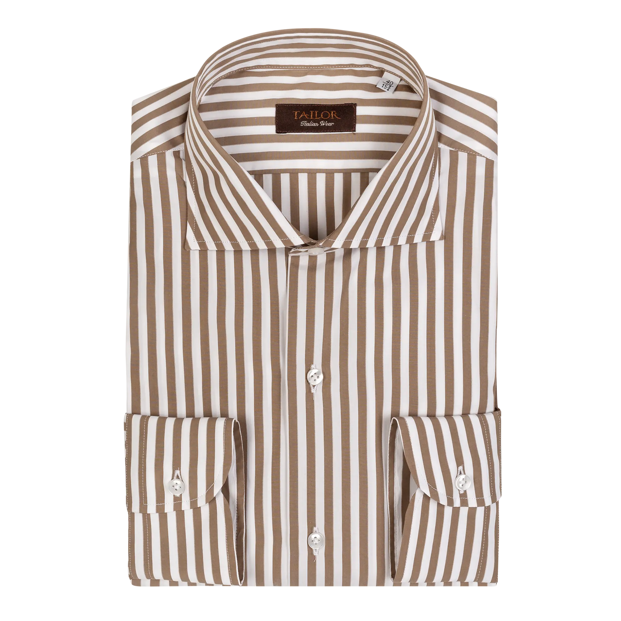 Brown striped dress hotsell shirt