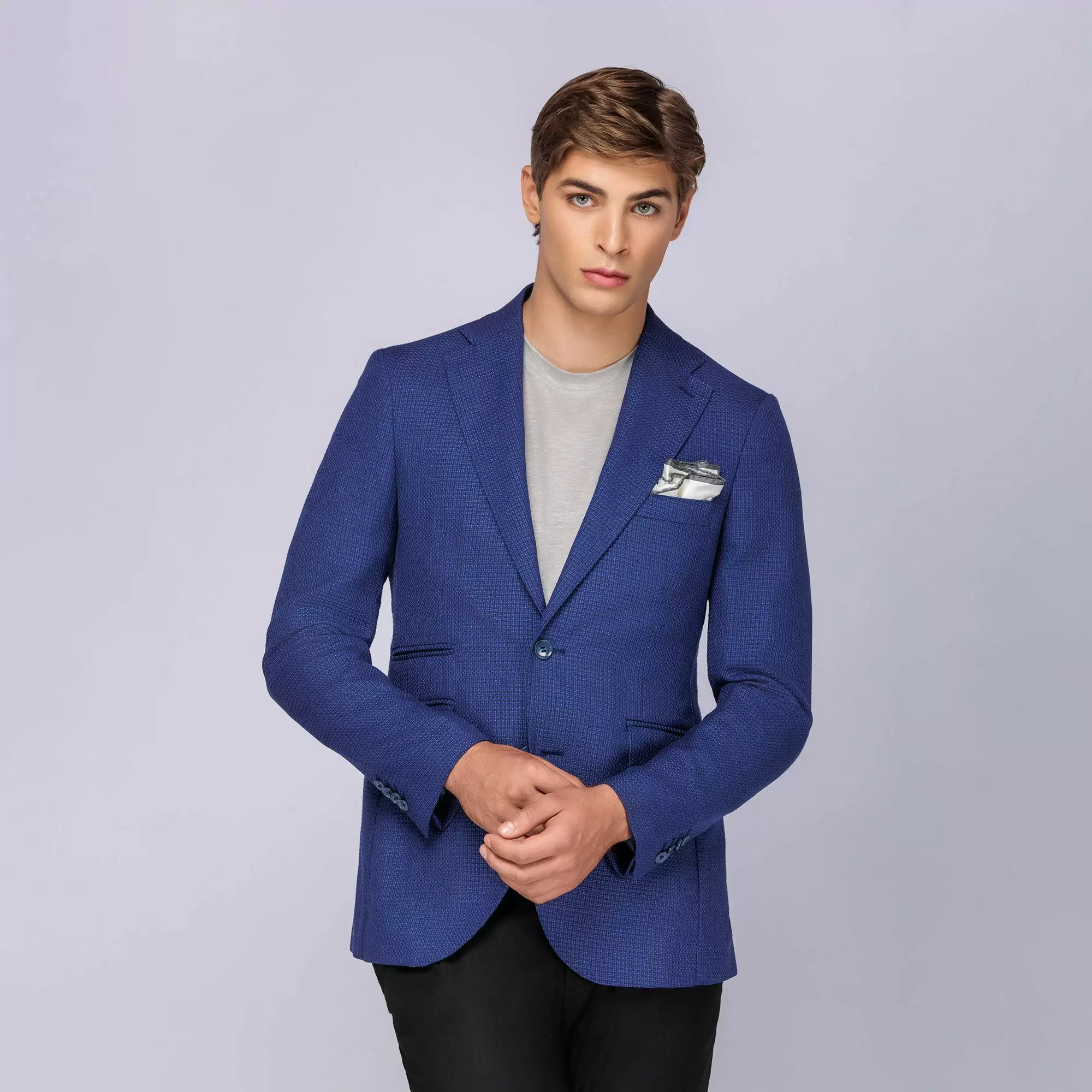 Aberdeen Knit Blazer - Ponte MEDIUM BLUE HEATHER