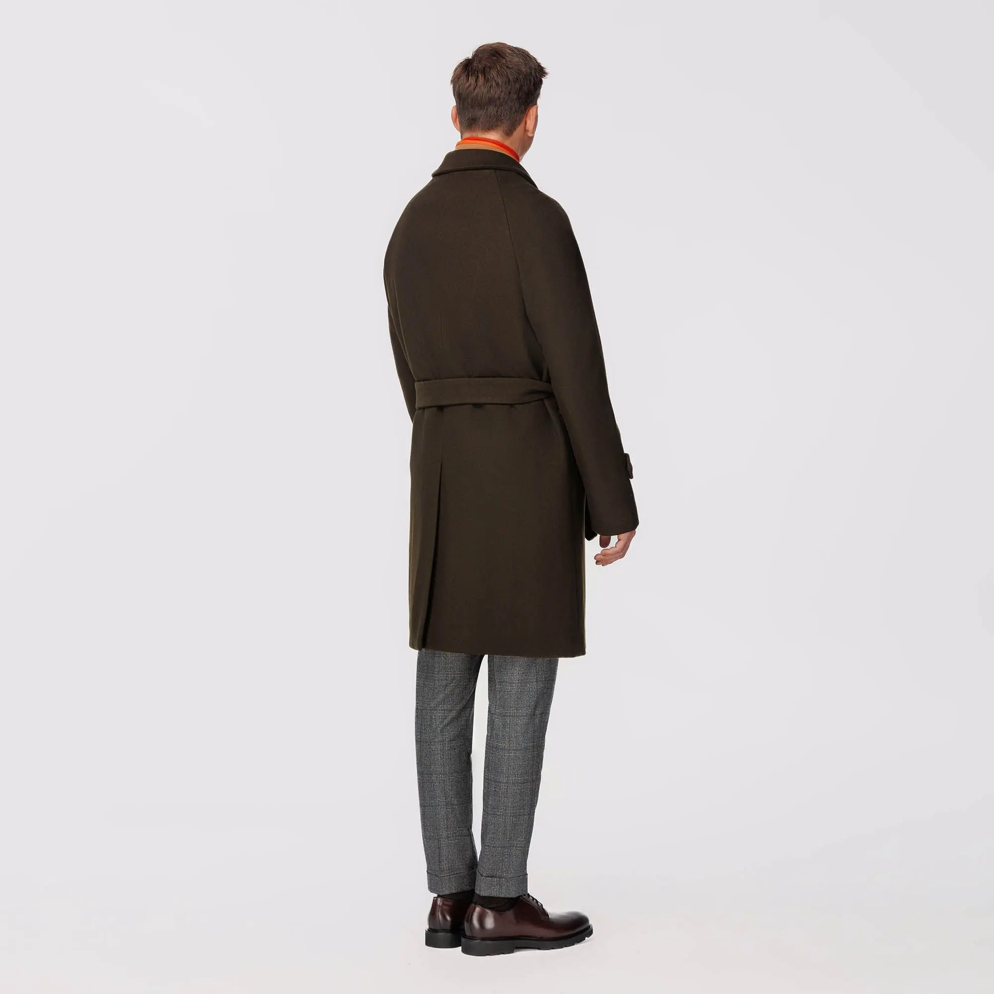 Olive green store wool coat mens