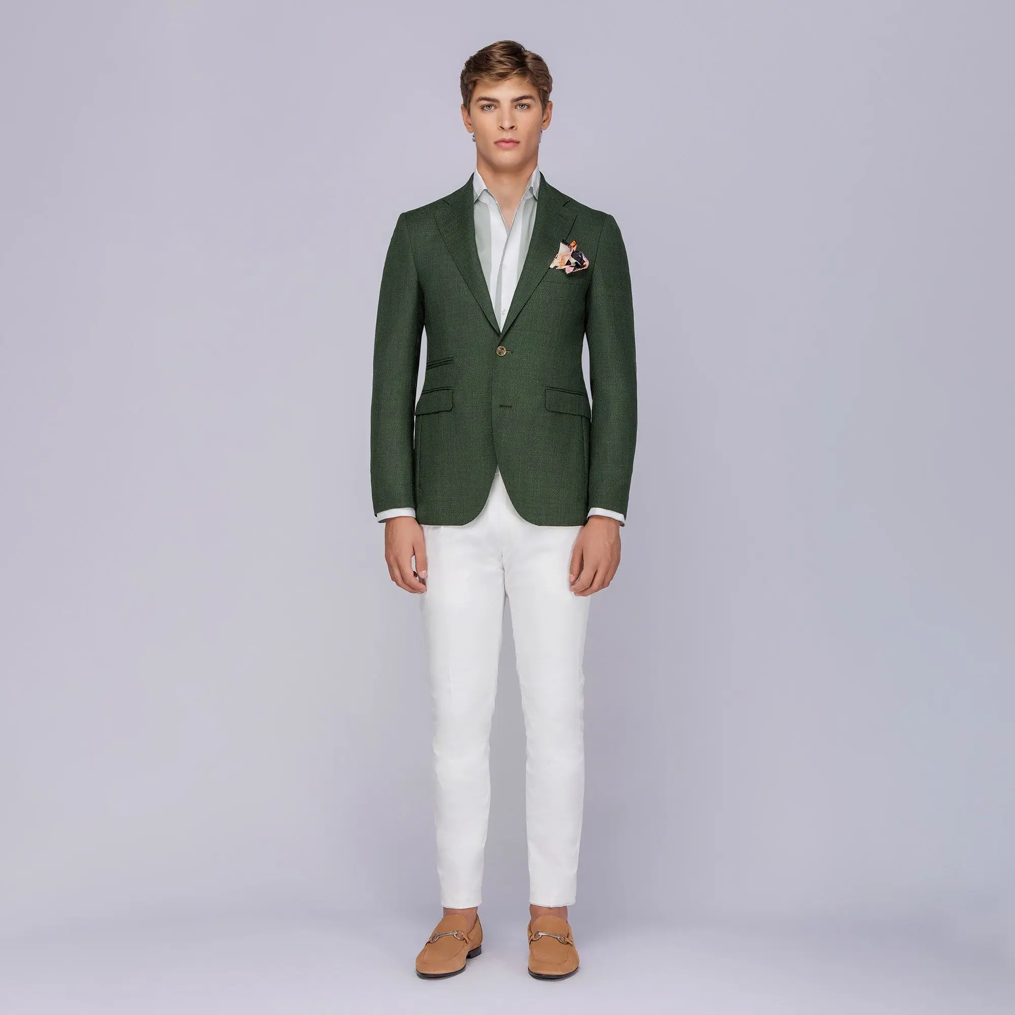 Green blazer white shirt store