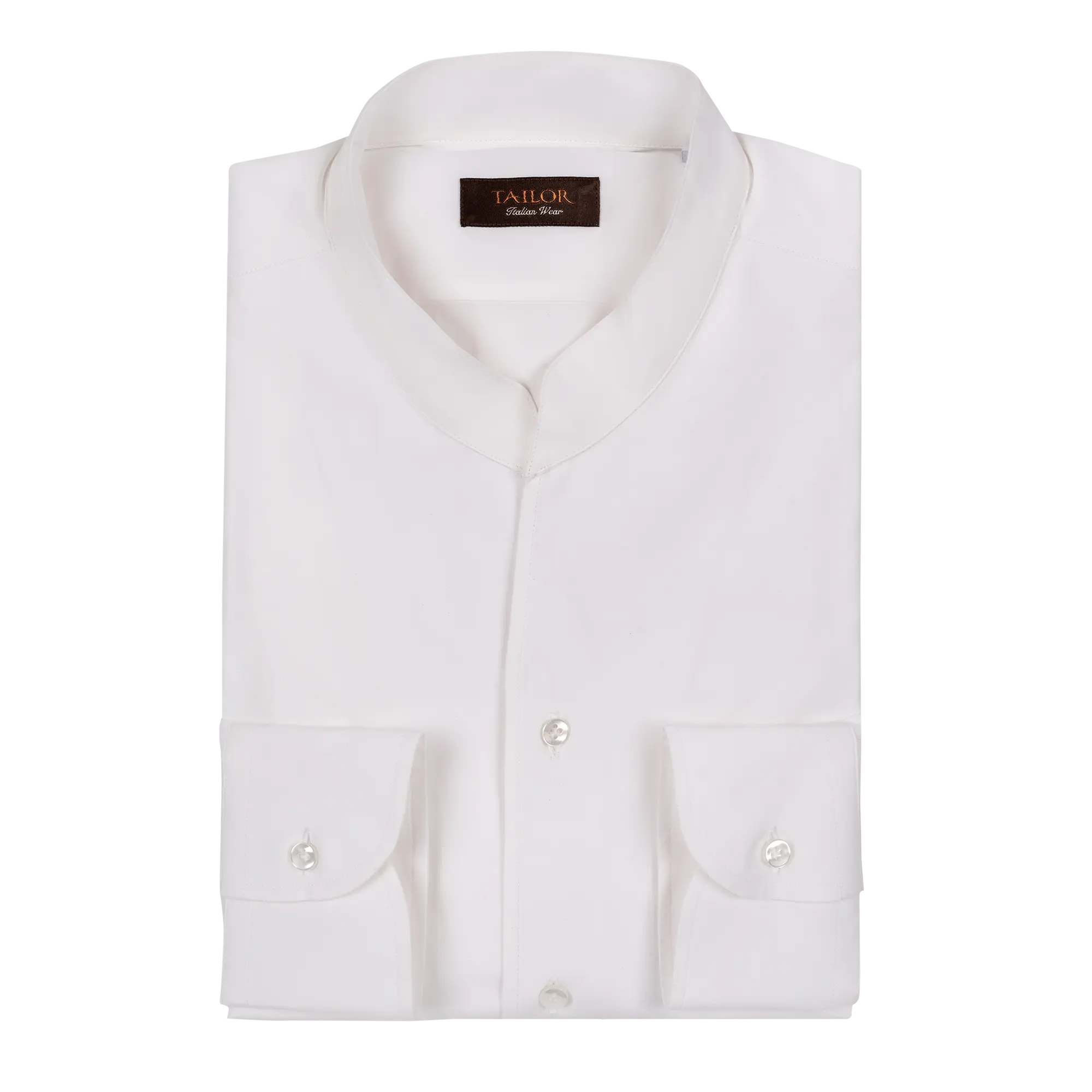 Men's mandarin collar shirt white
