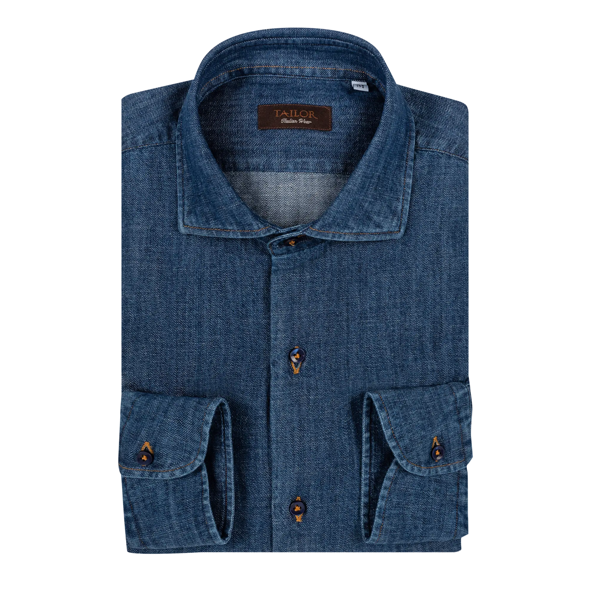 Men's stone washed denim shirt