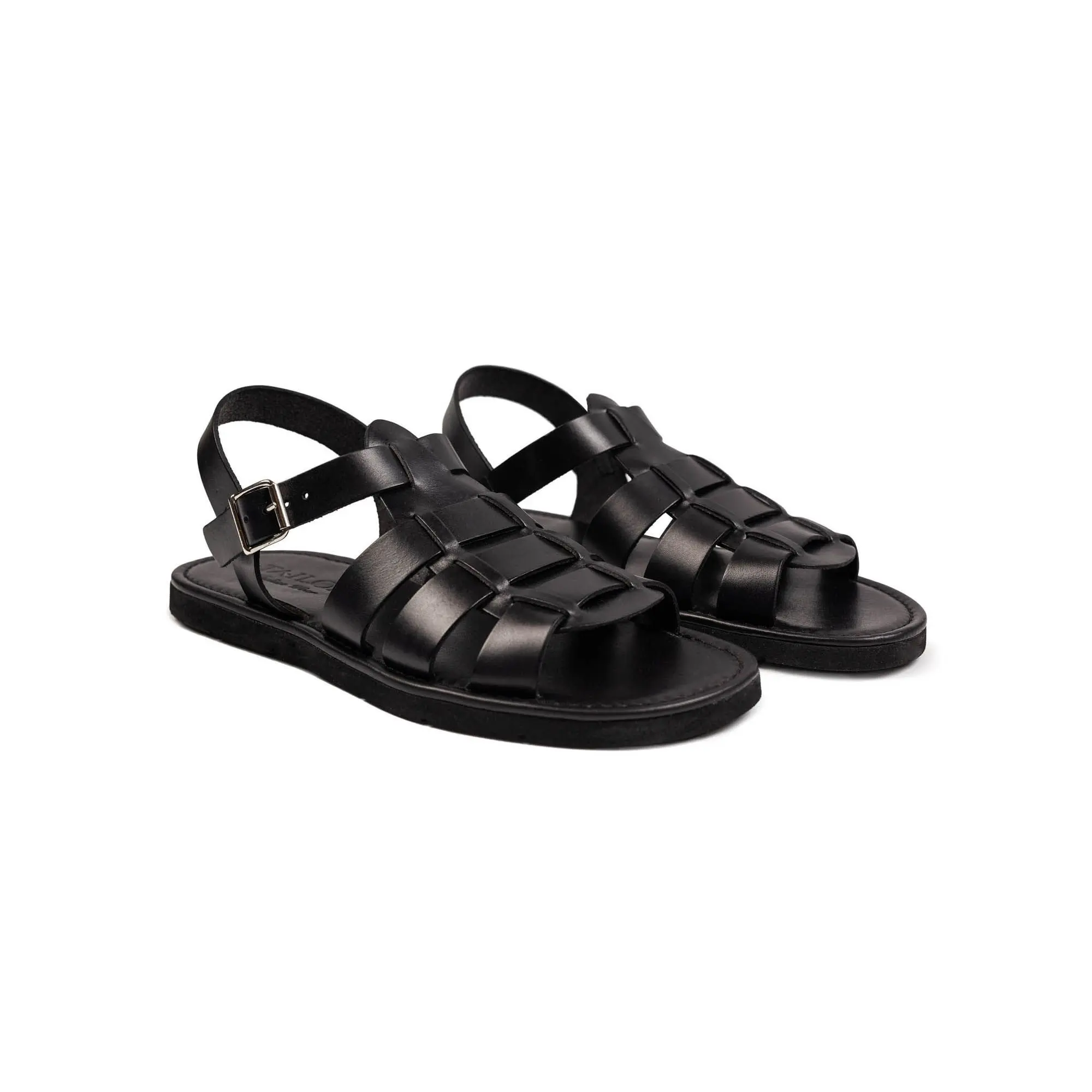 Mens black on sale leather gladiator sandals