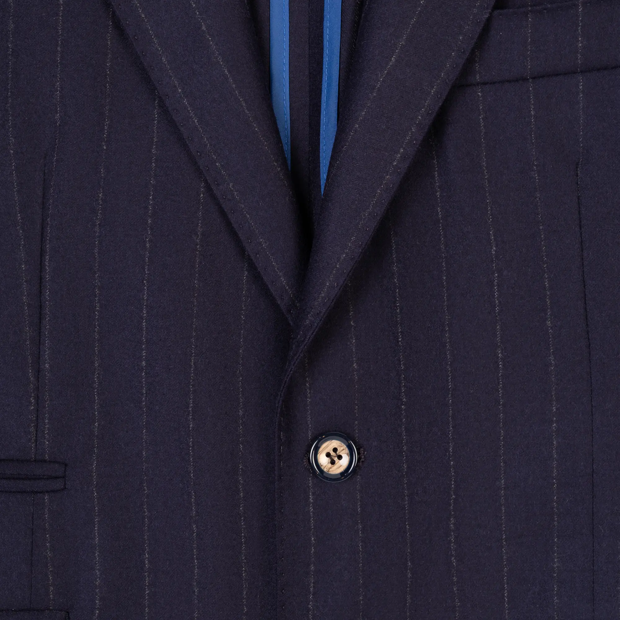 Men's Blue Pinstripe Suit Made From Wool