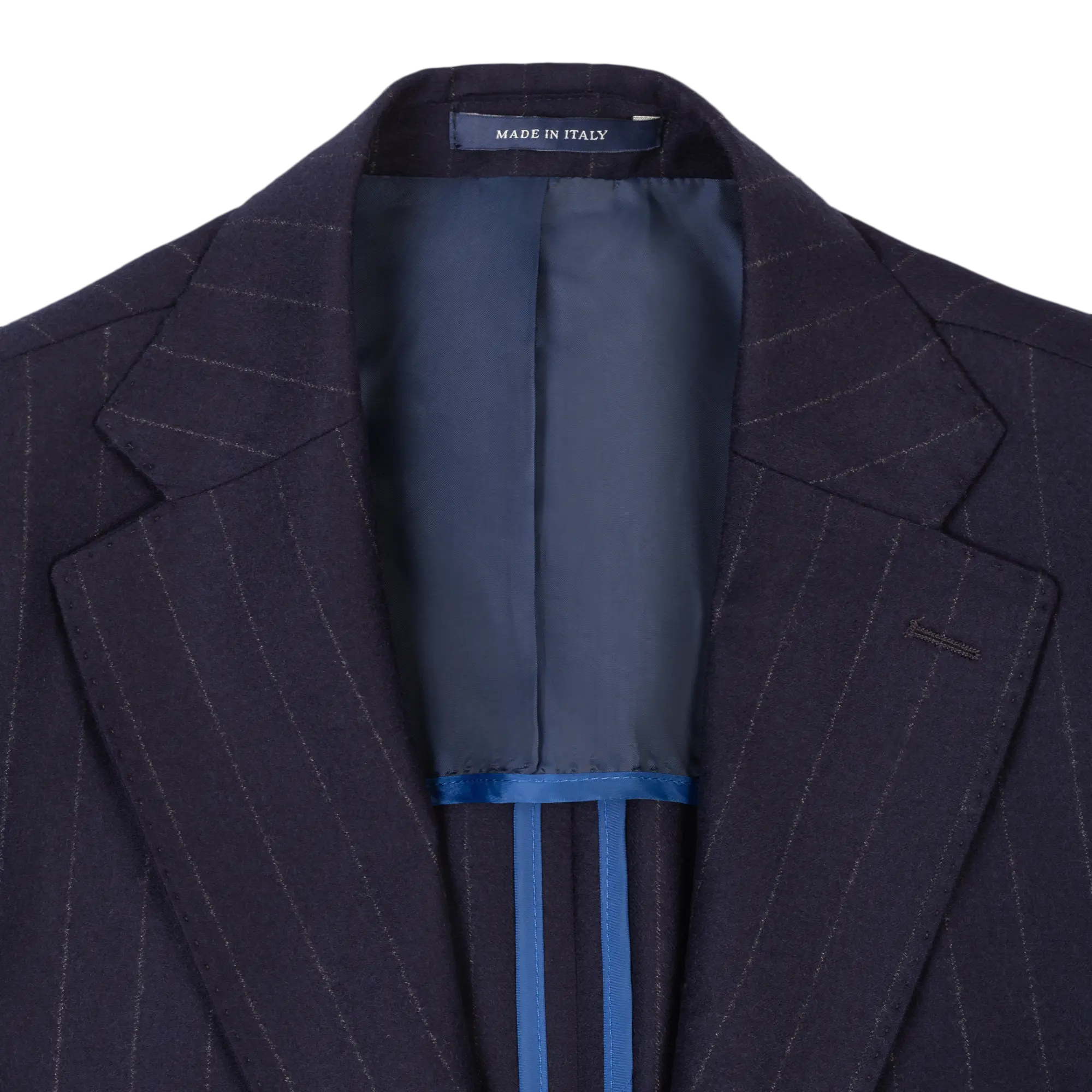 Men's Blue Pinstripe Suit Made From Wool