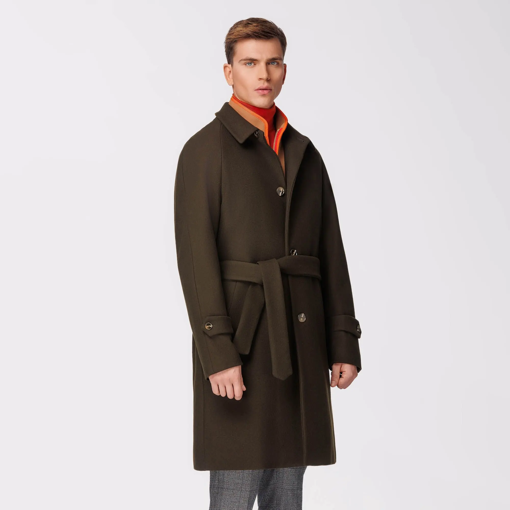 Italian Wool Coat Olive Green TAILOR