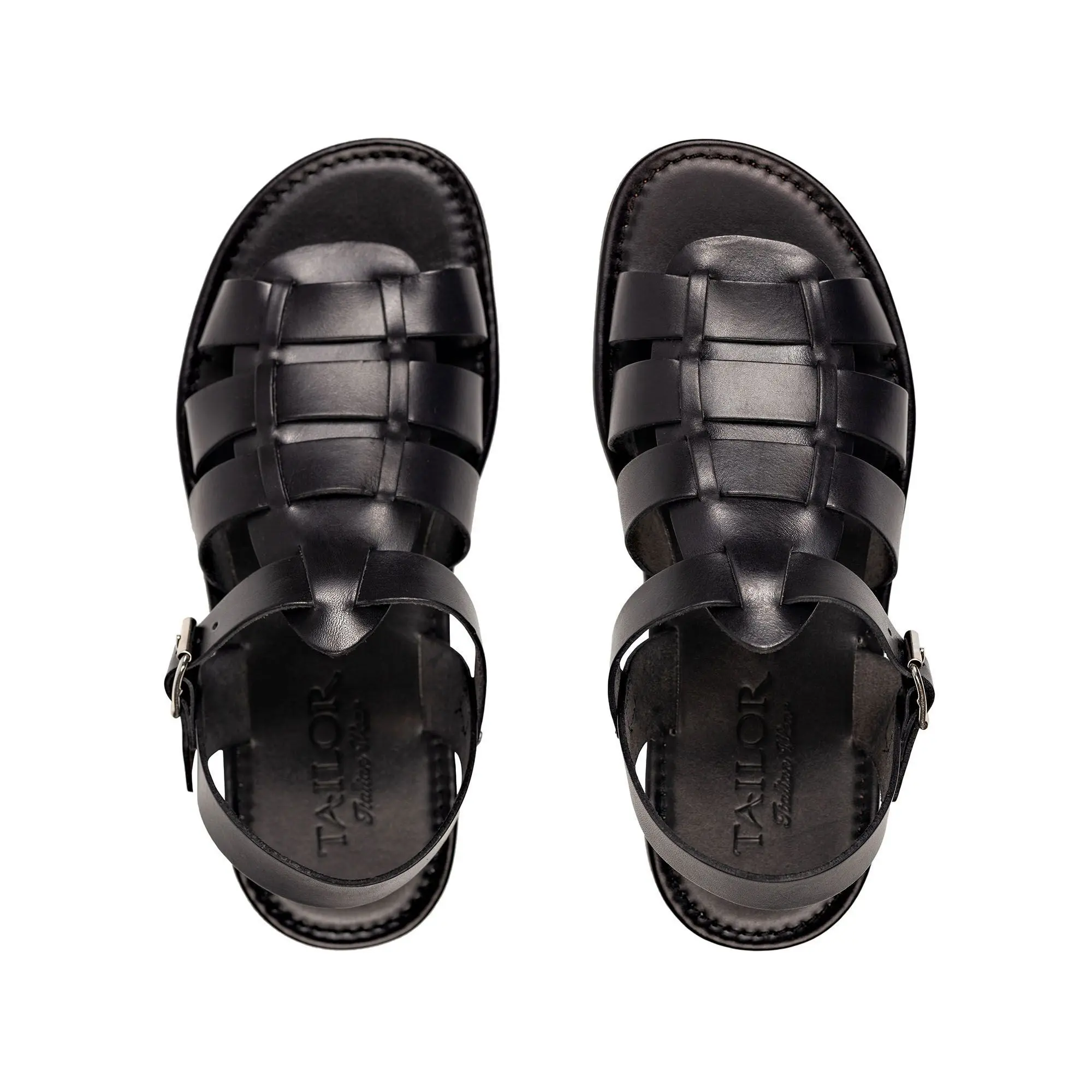Mens black leather slides store
