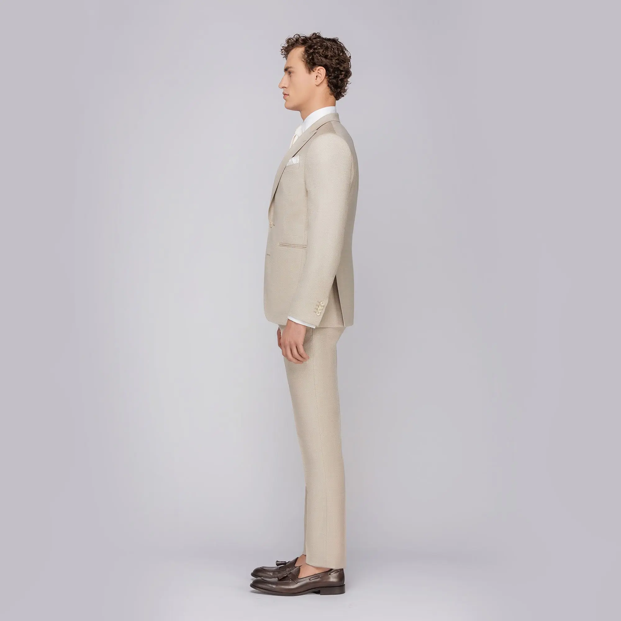 Men s 3 piece suit beige