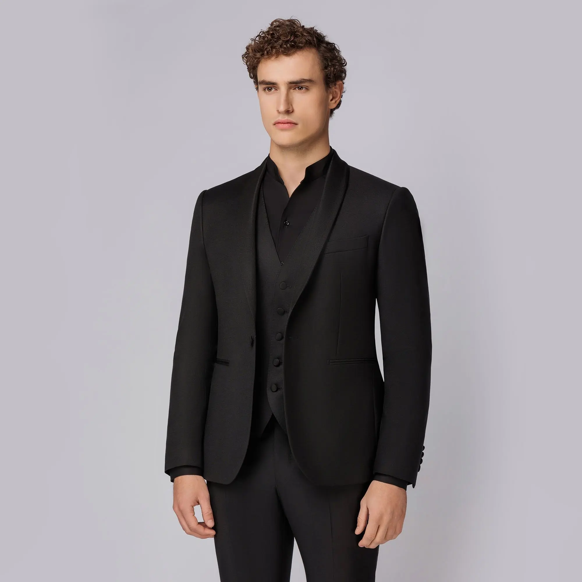 Completo nero camicia nera top