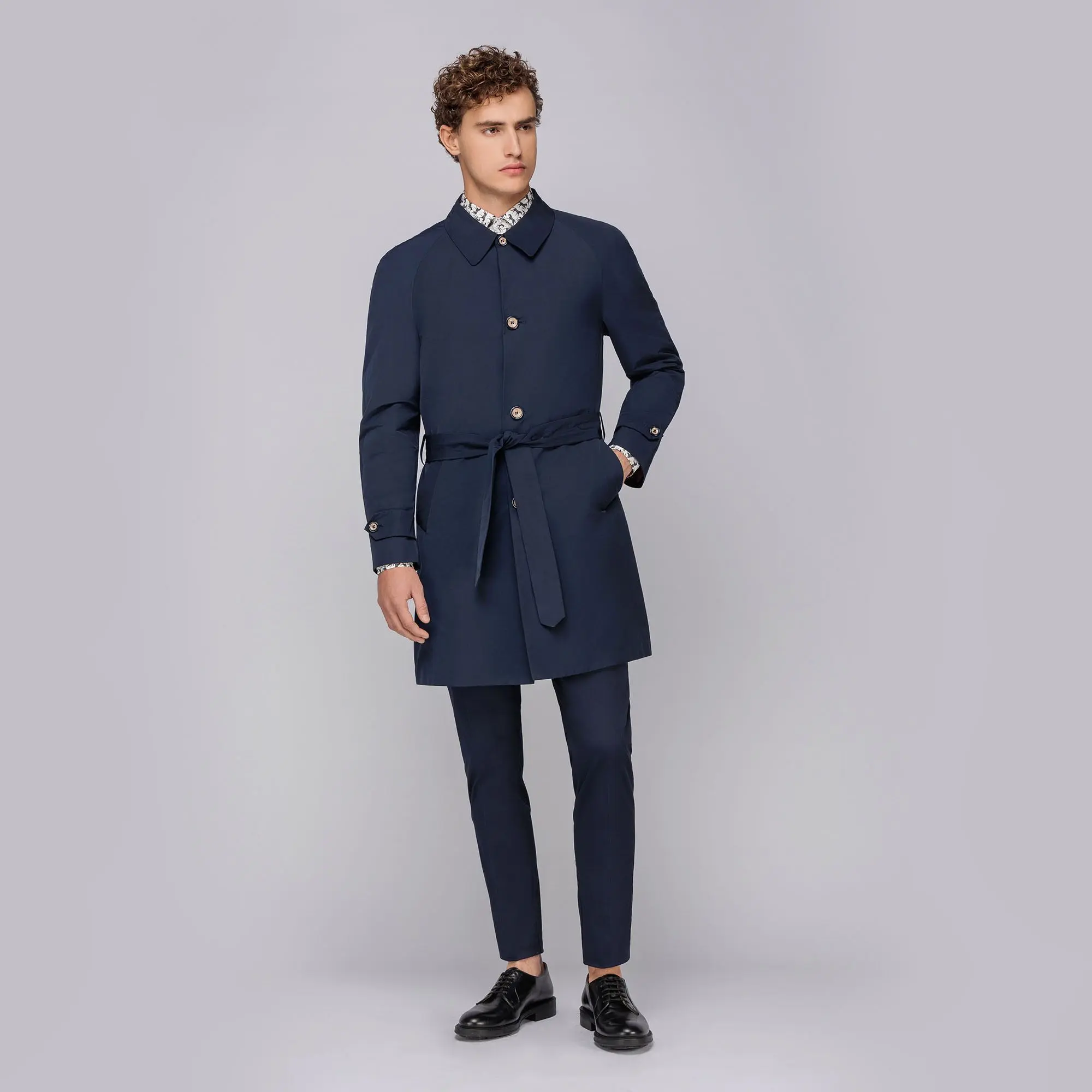 Blue mac coat best sale mens