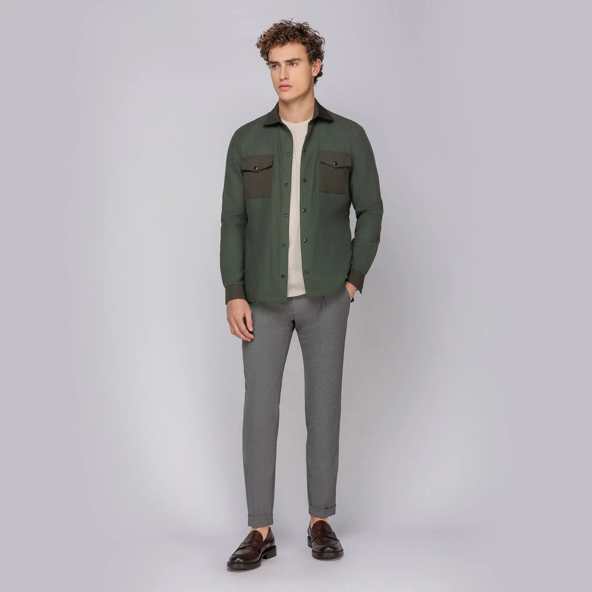 Olive overshirt jacket discount
