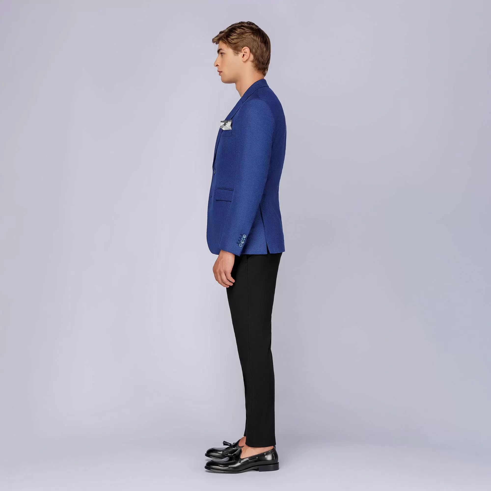 Royal blue blazer shop with white shirt