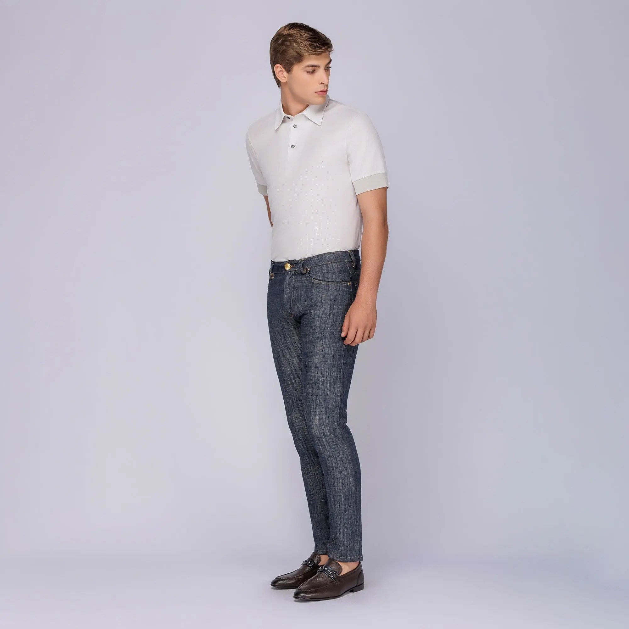 mens off white polo shirt