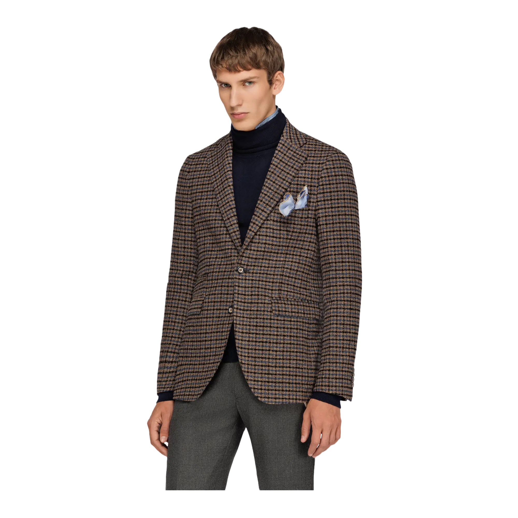 Beige outlet check blazer