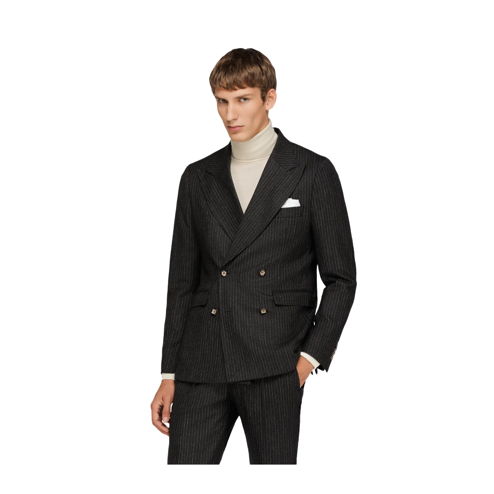 Mens striped sales double breasted suit