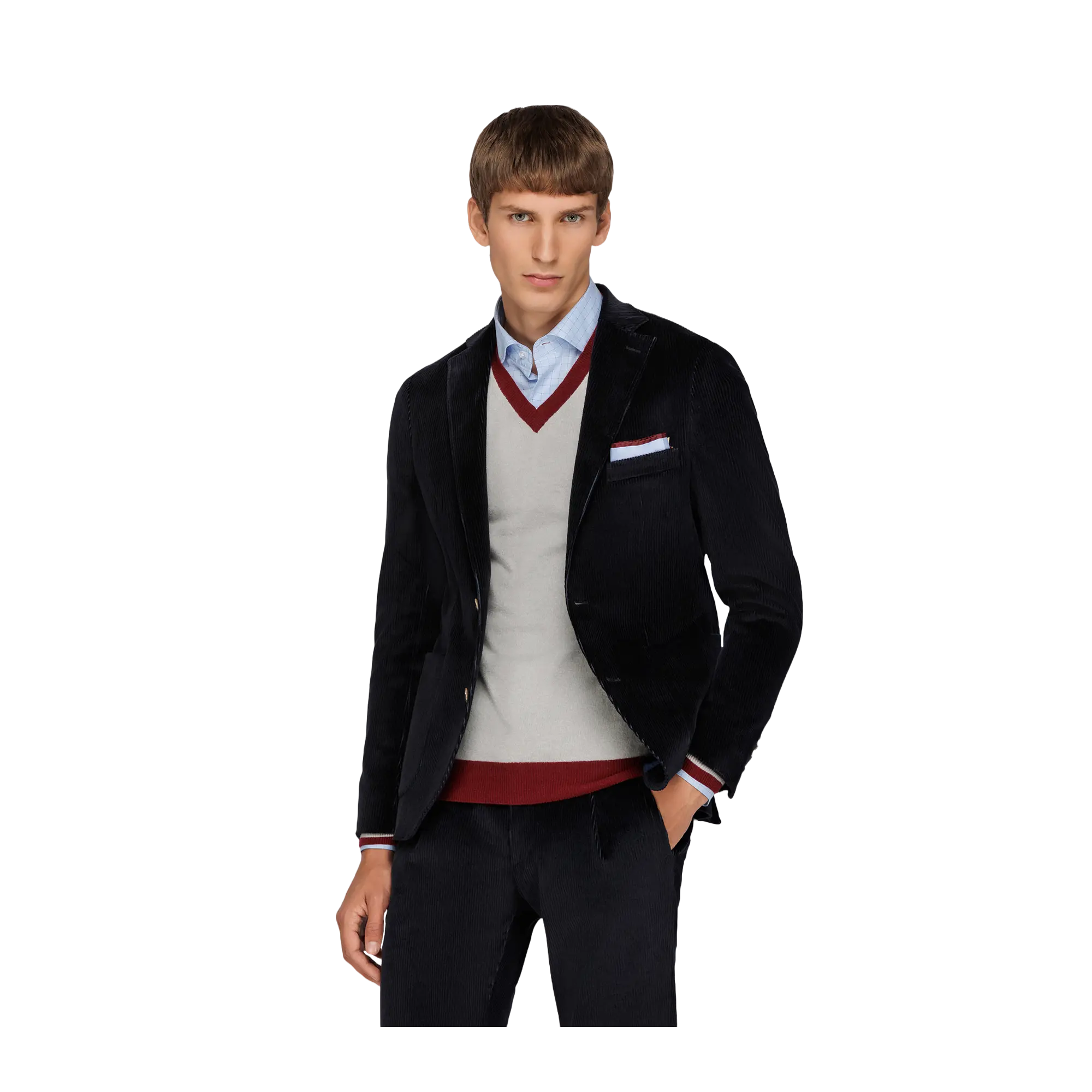 Men s Blue Corduroy Blazer Made From Cotton