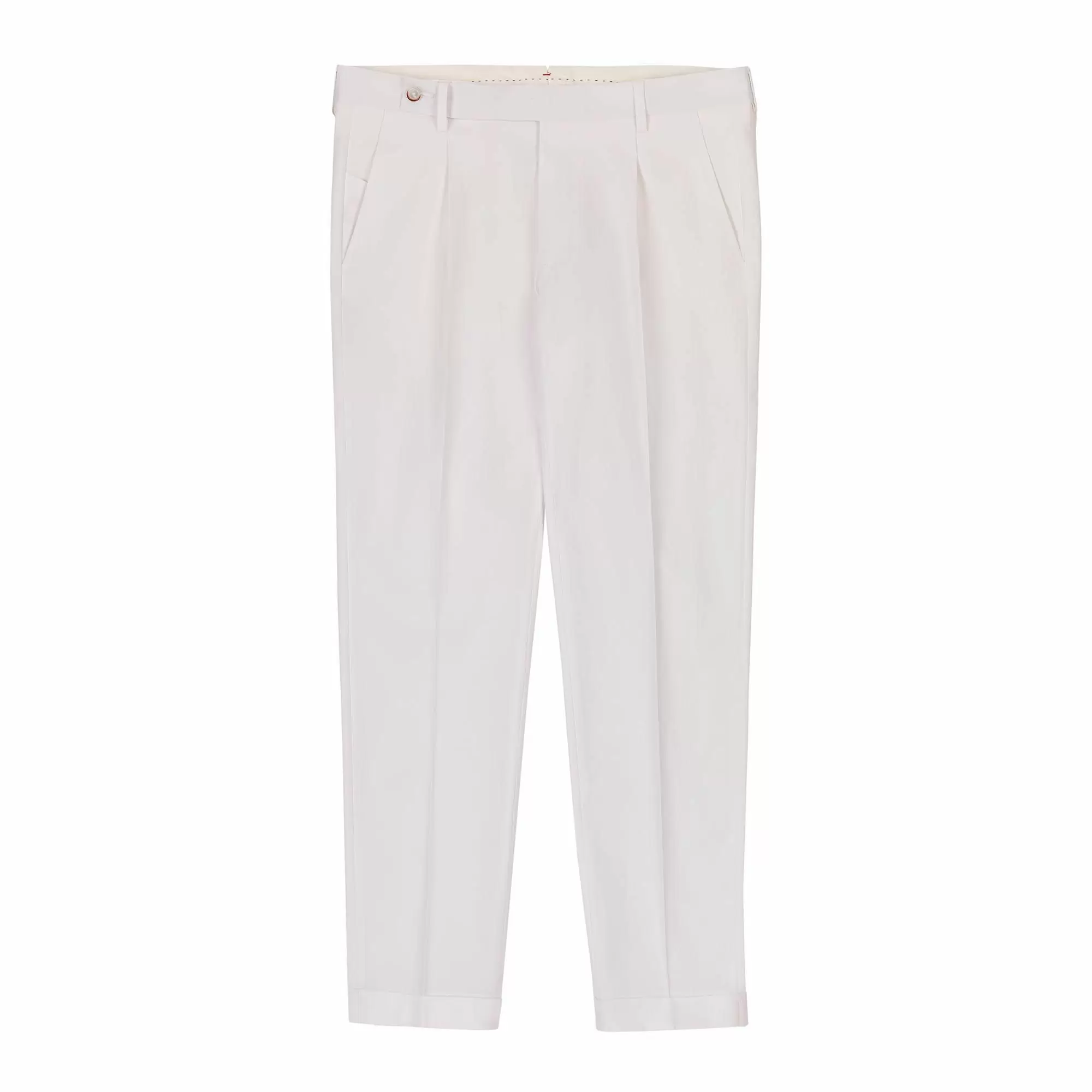 Men's Stretch Cotton Pleated Pants White