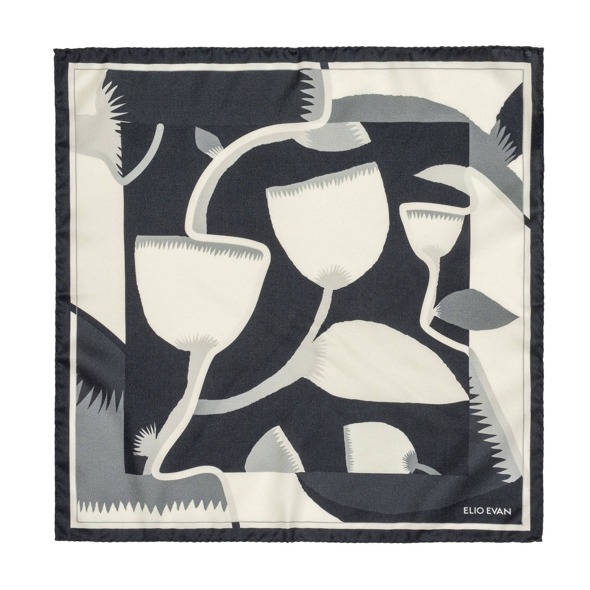 Grey Graphic Design Pocket Square