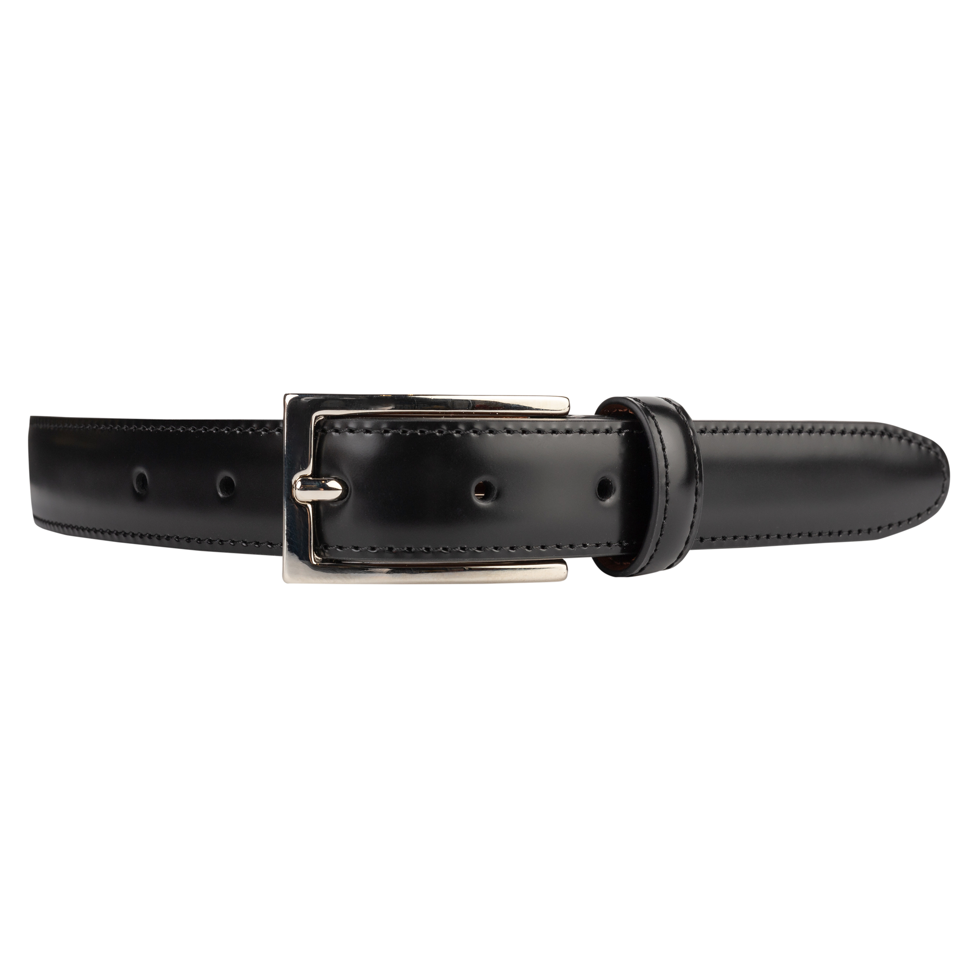 Luxury black leather belt