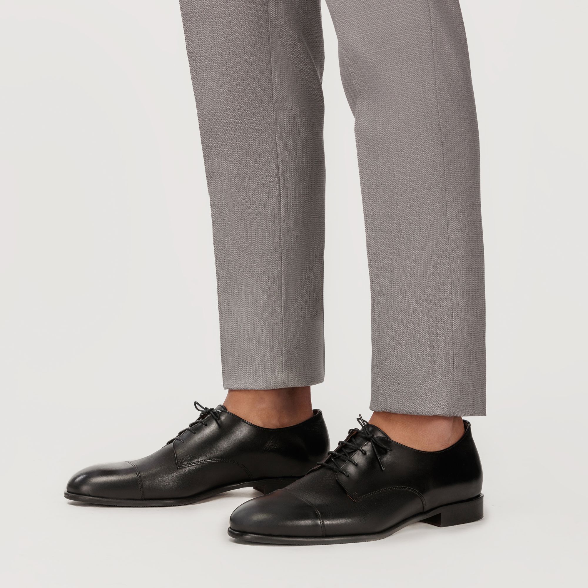 Cap Toe Derby Shoes Black