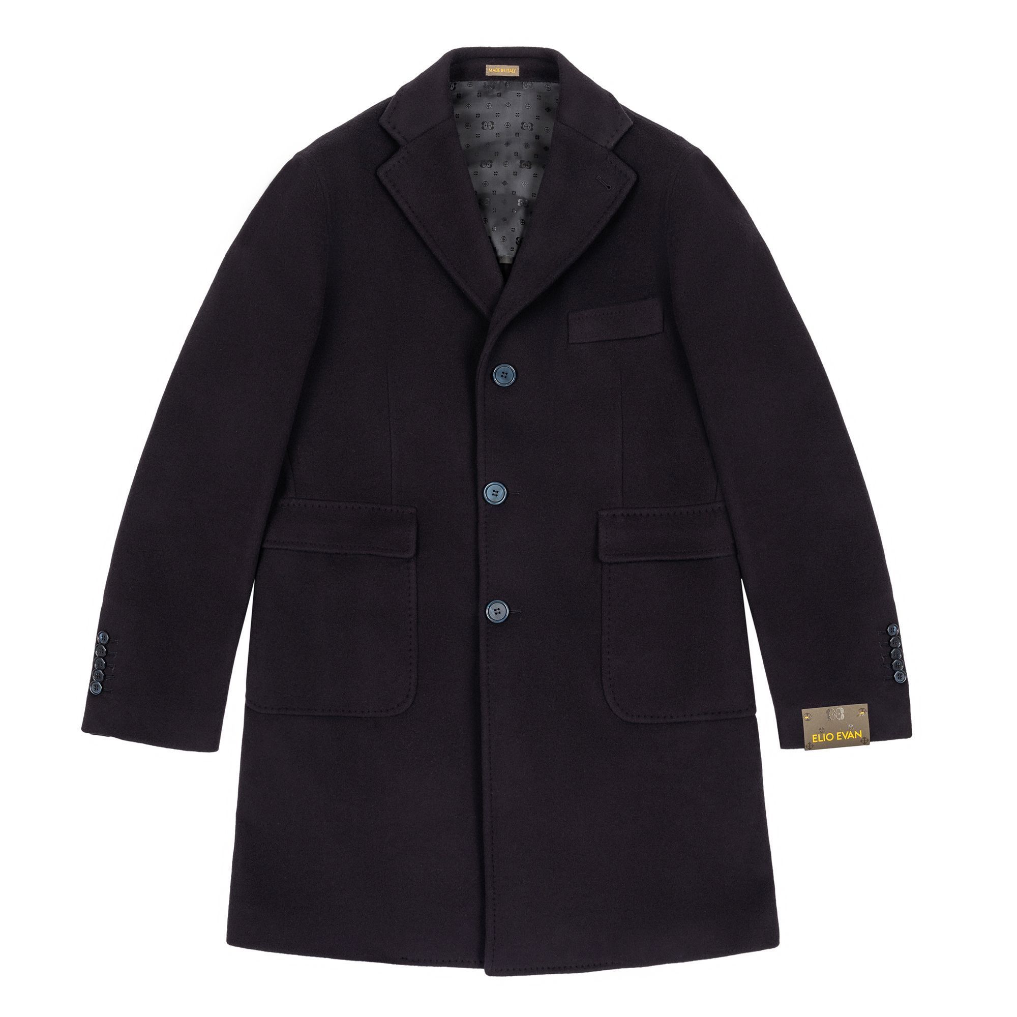 Men’s Navy Wool-Cashmere Coat