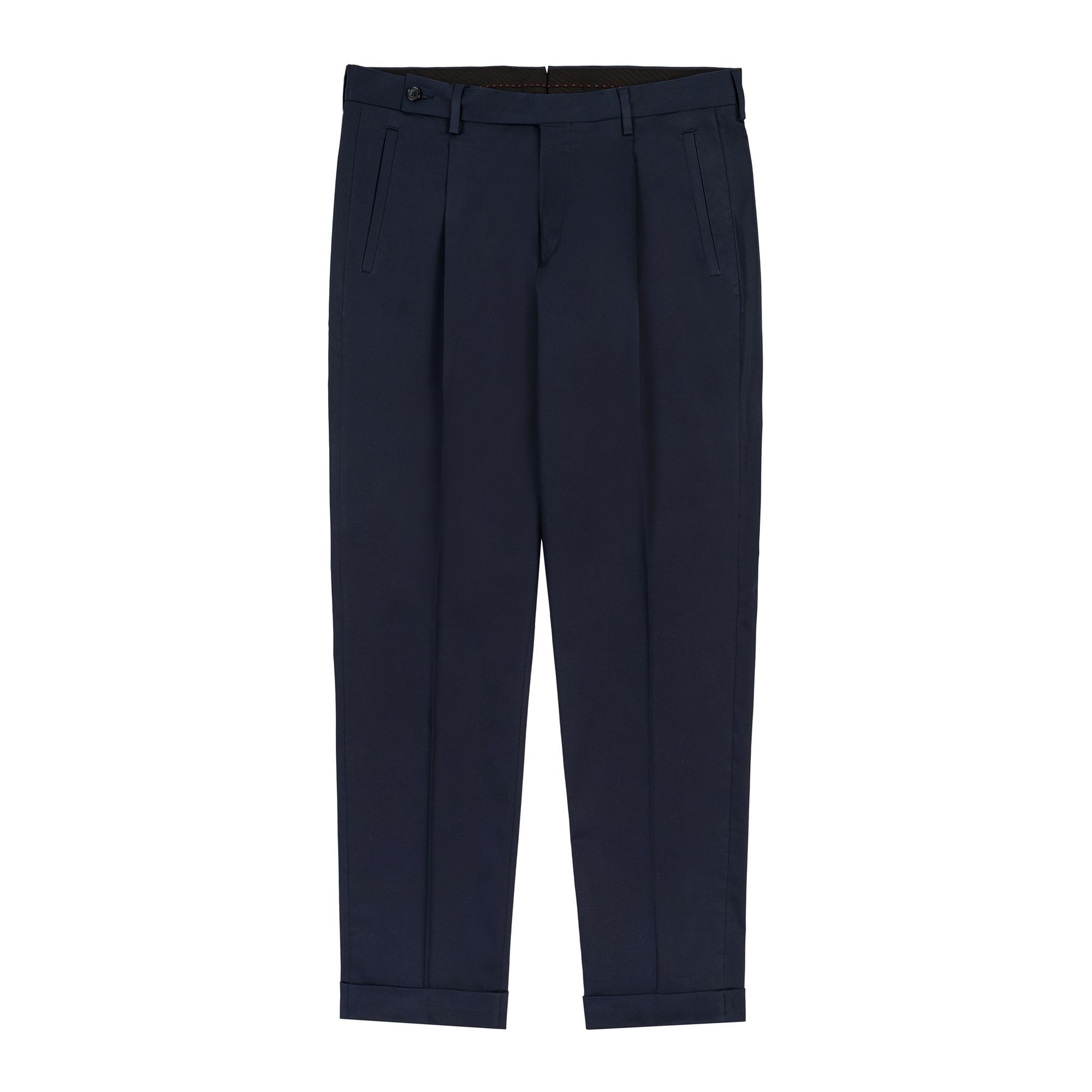Elio Evan Blue Cotton-Blend Trousers