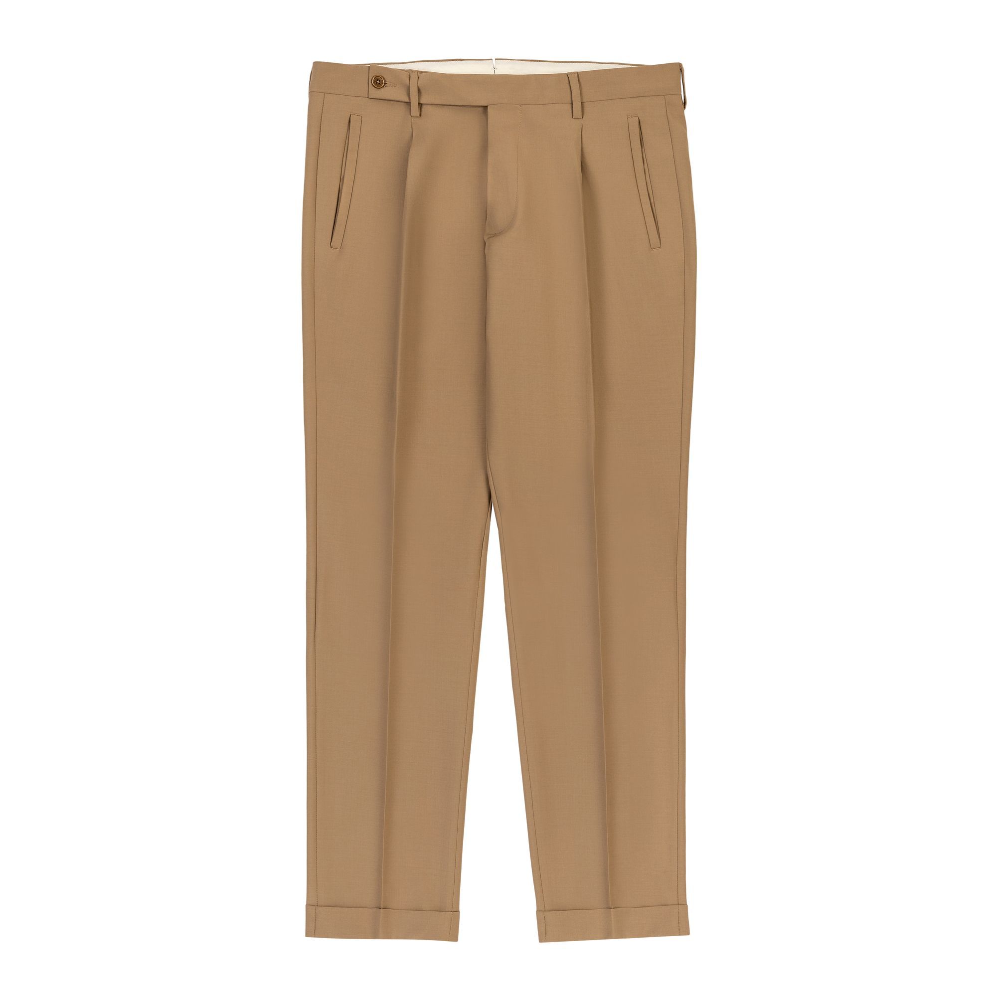 Elio Evan Wool-Blend Trousers Camel
