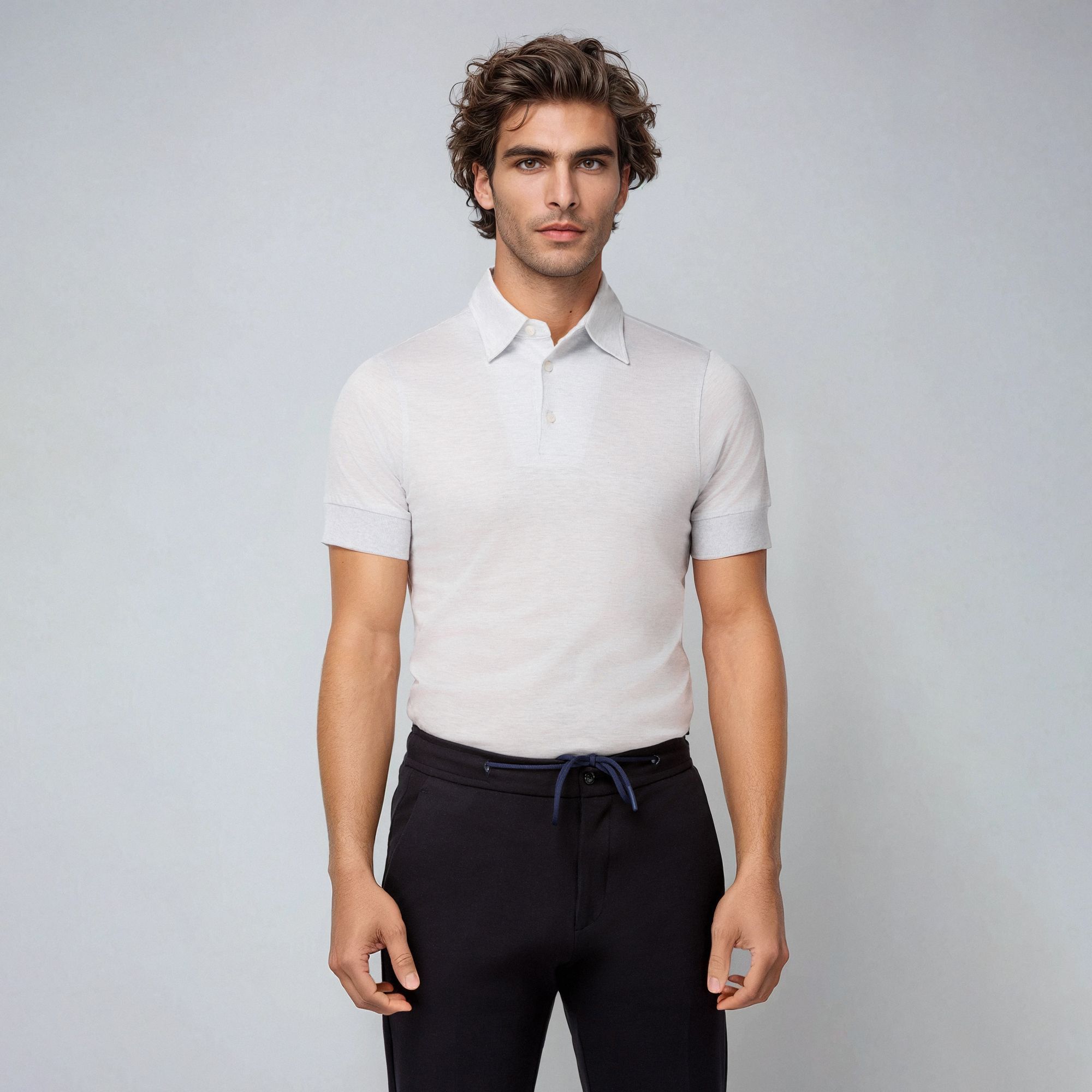 Silky Polo Shirt Grey