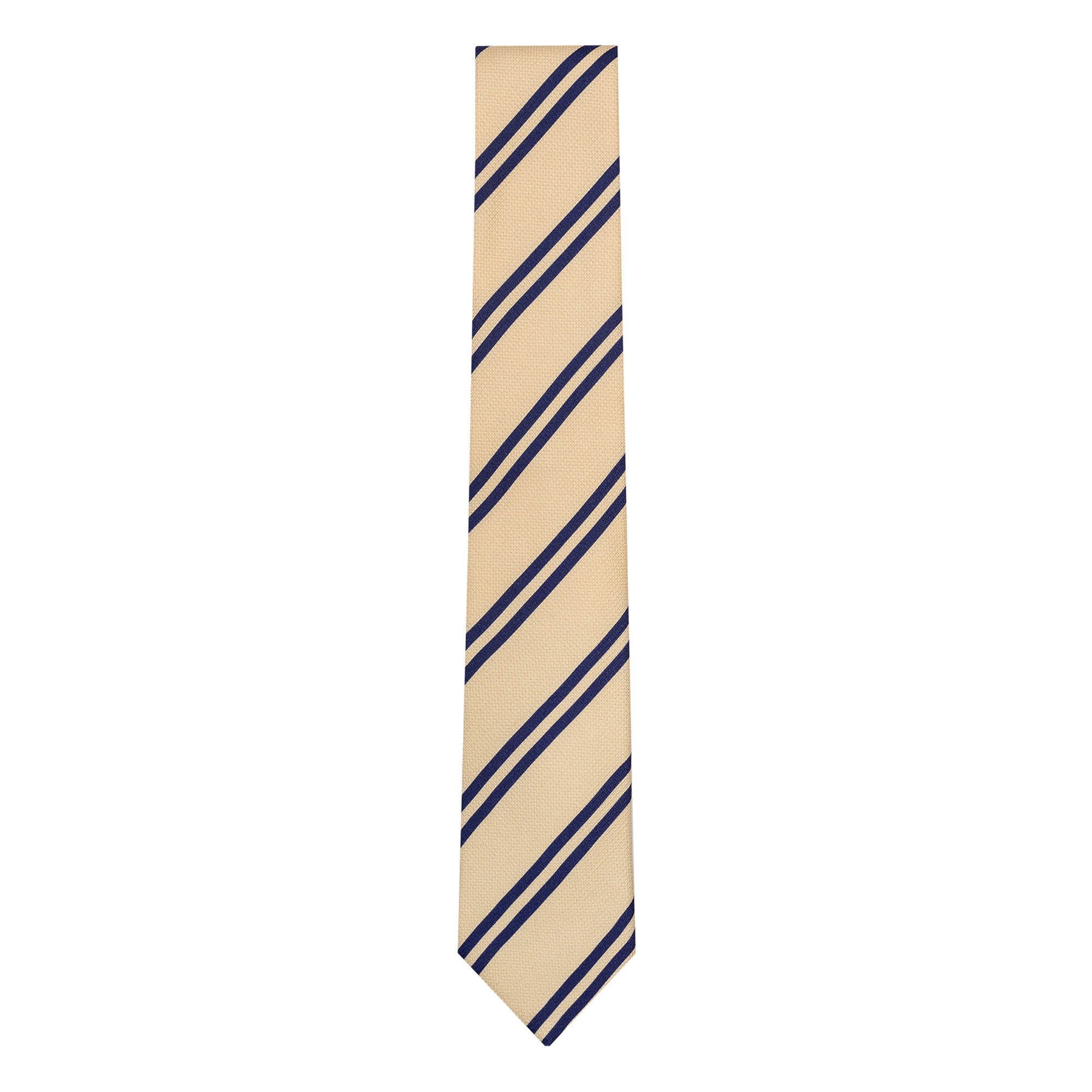 Ecru tie striped regimental blue