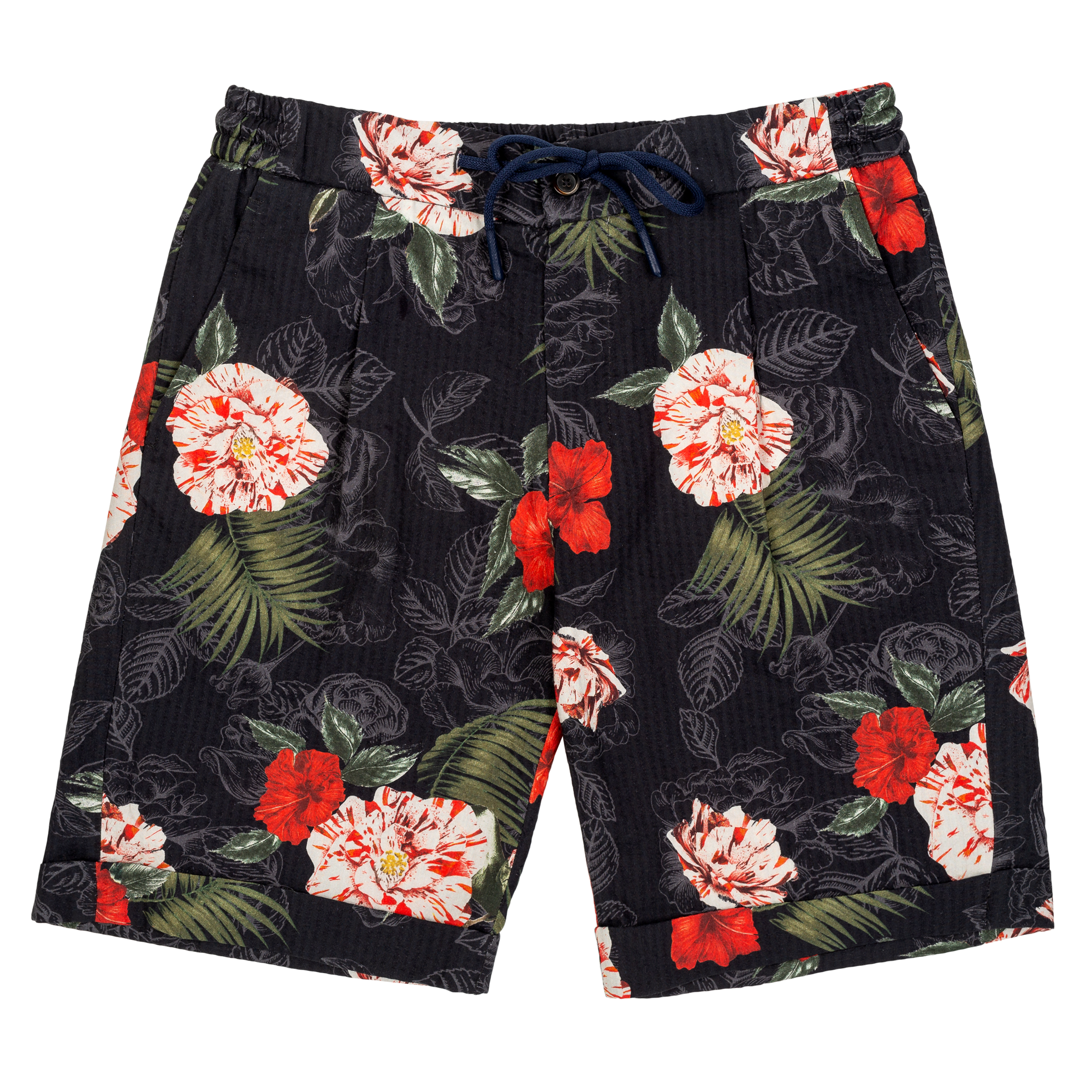 Men's black floral short pants