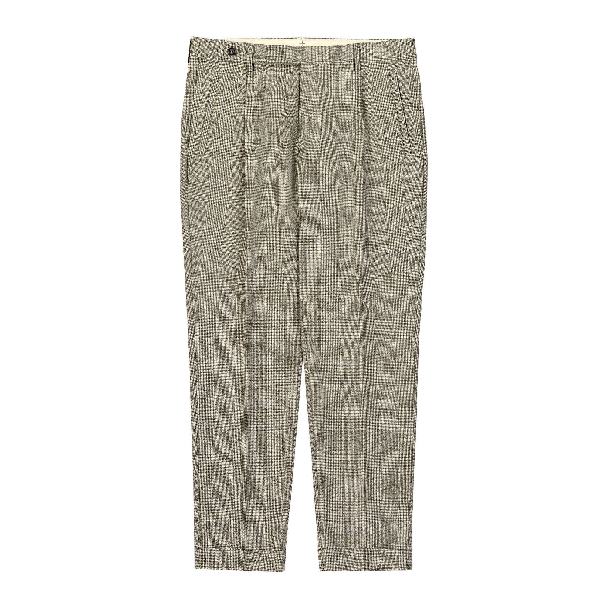 Grey Prince of Wales Wool Trousers