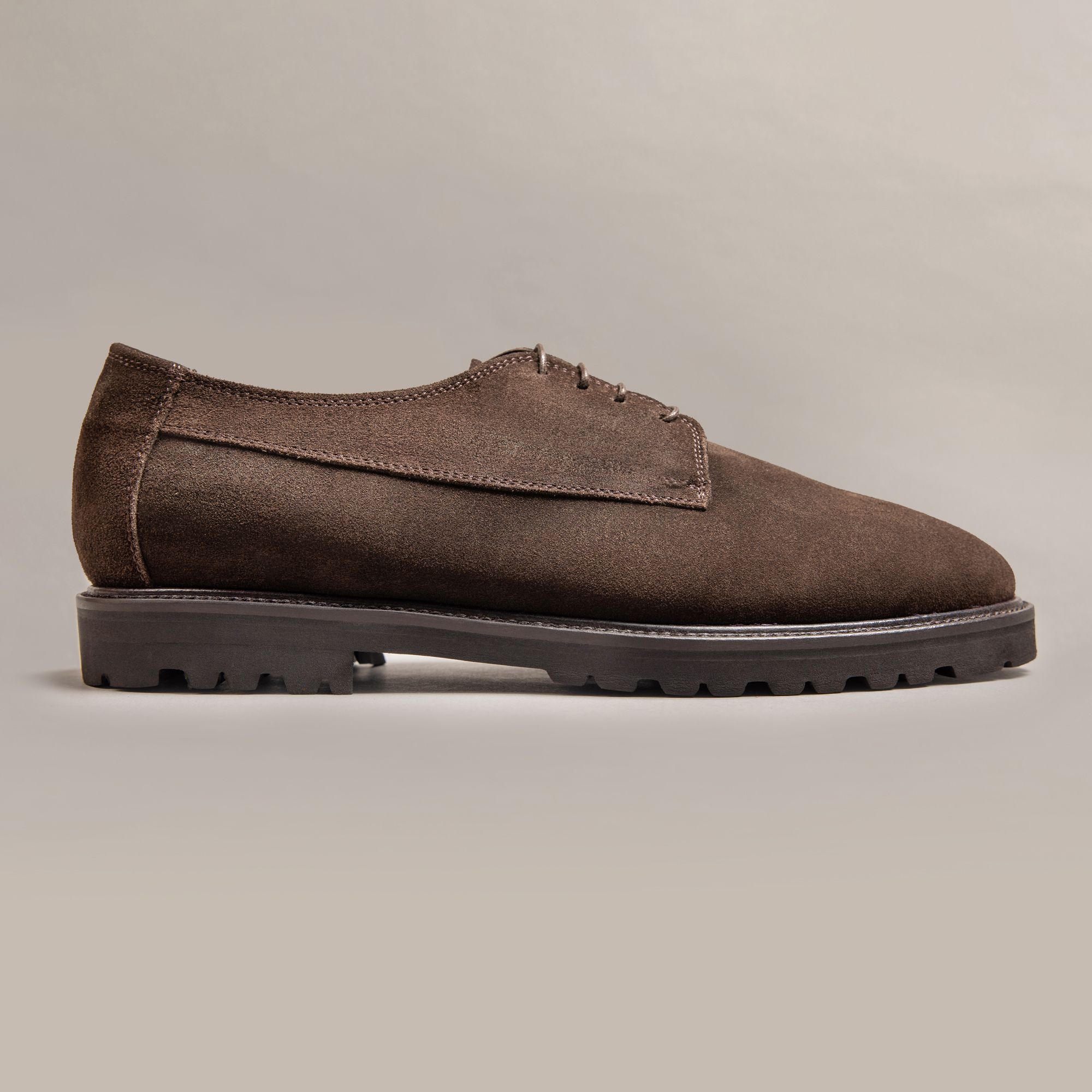 Brown genuine leather Derby shoes by Elio Evan