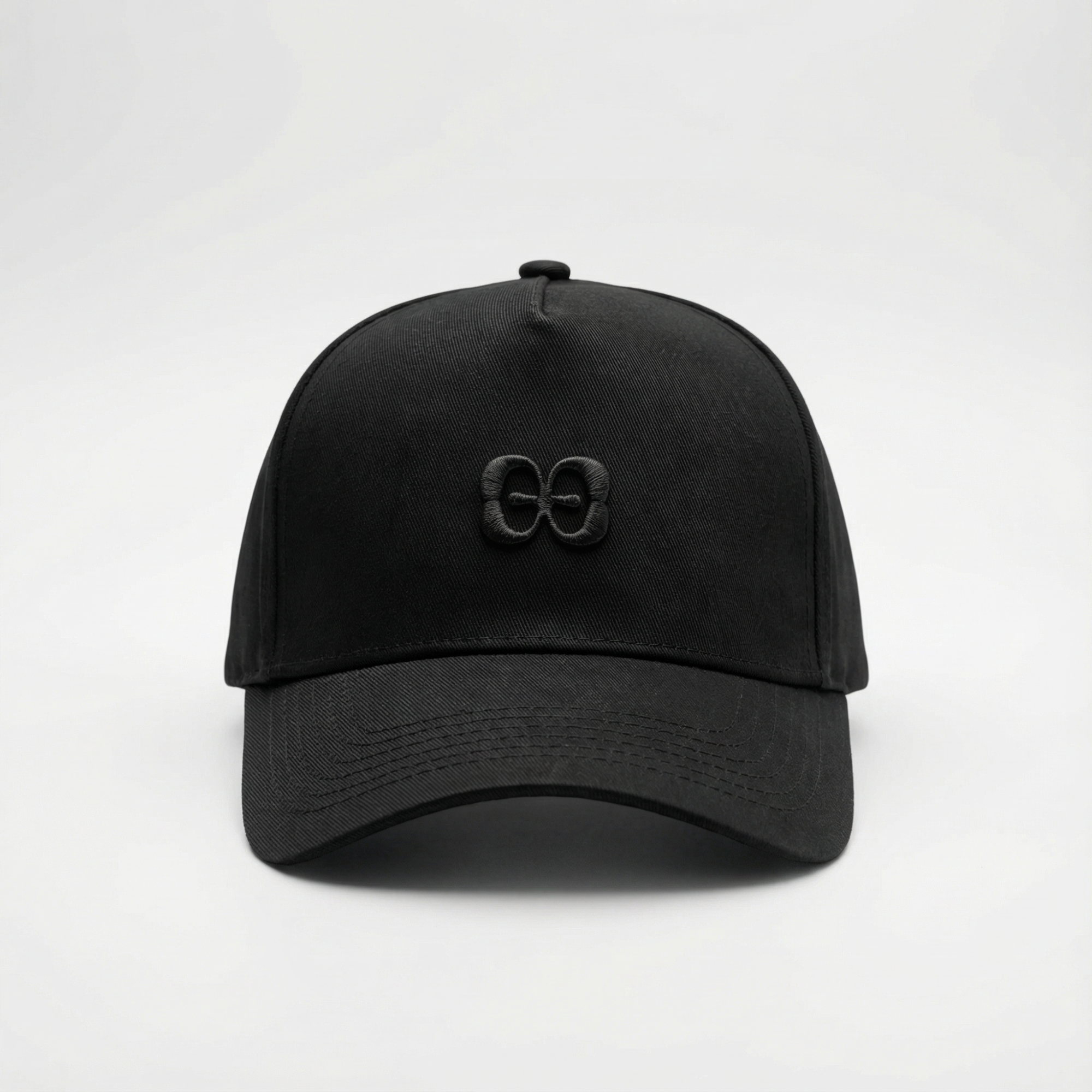 Black Elio Evan baseball cap in cotton twill with embroidered 2E logo