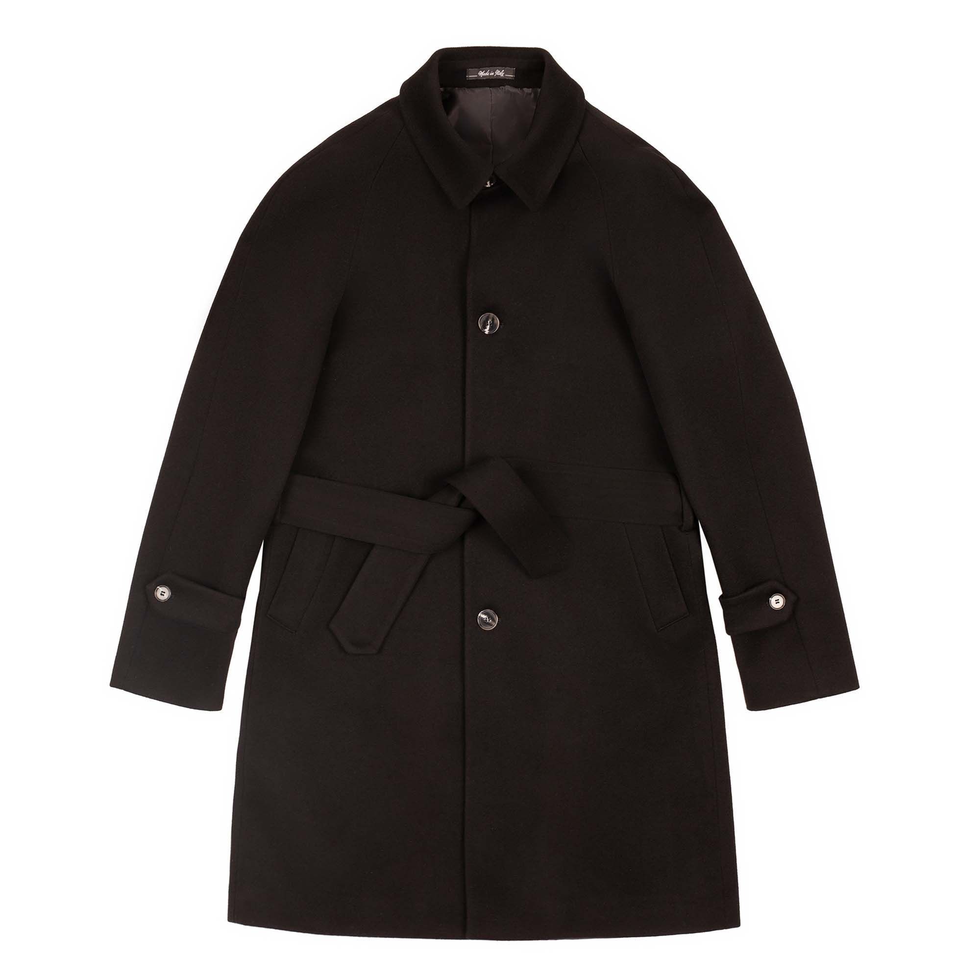 Black Wool Coat Raglan