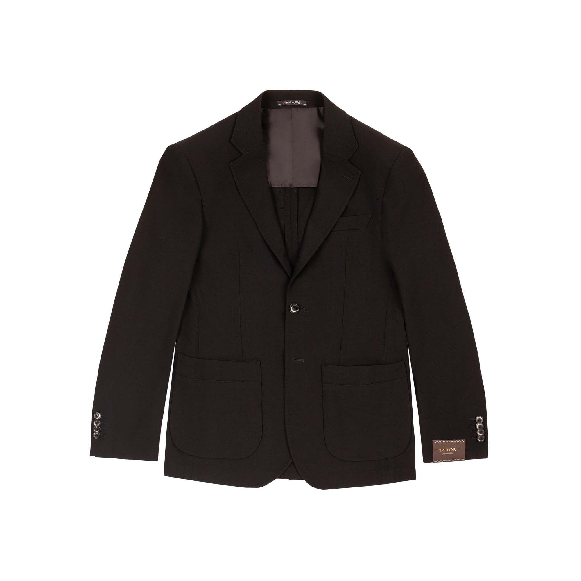 Single Breasted Black Jacket In Stretch wool