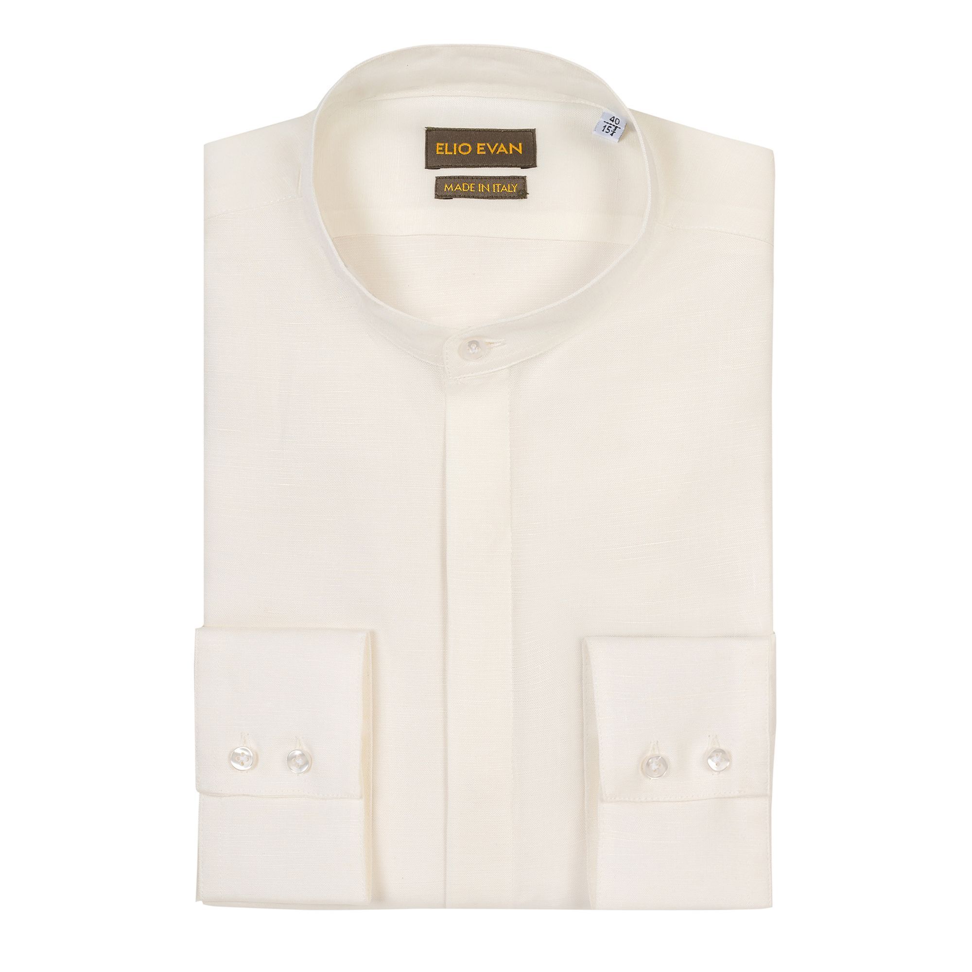 Mandarin Collar Shirt In Silky Linen