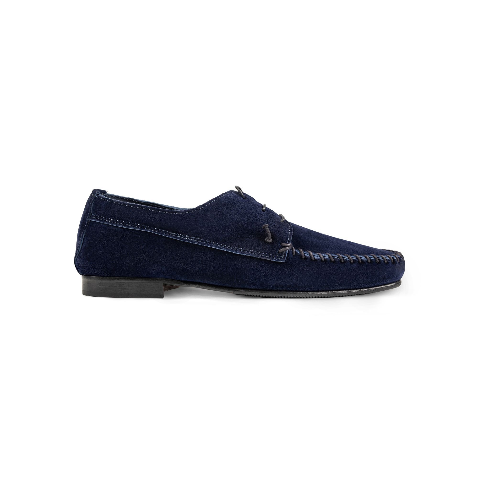 Suede Fexible Handmade Blue Shoes