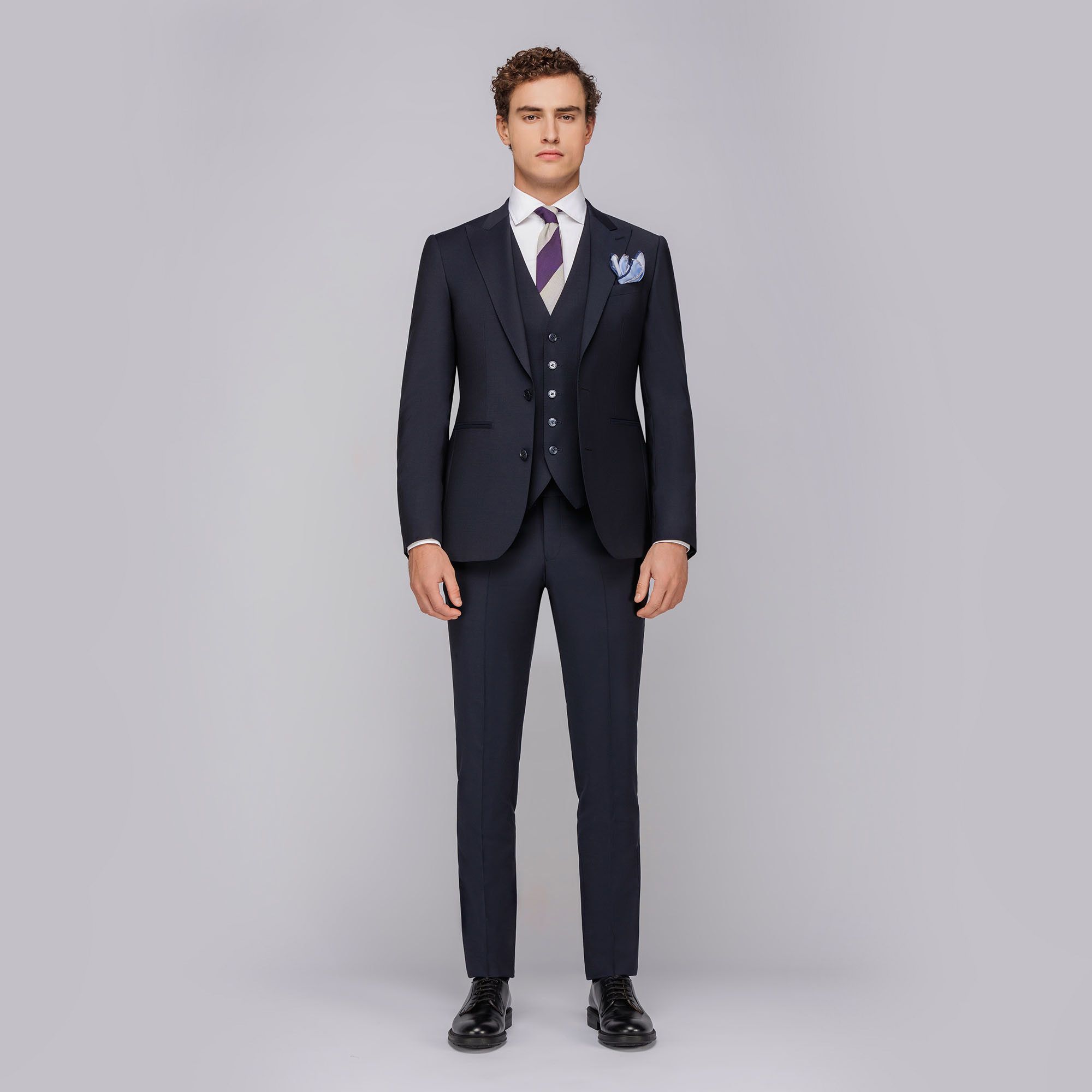 Custom Fit 3-piece Suit Navy