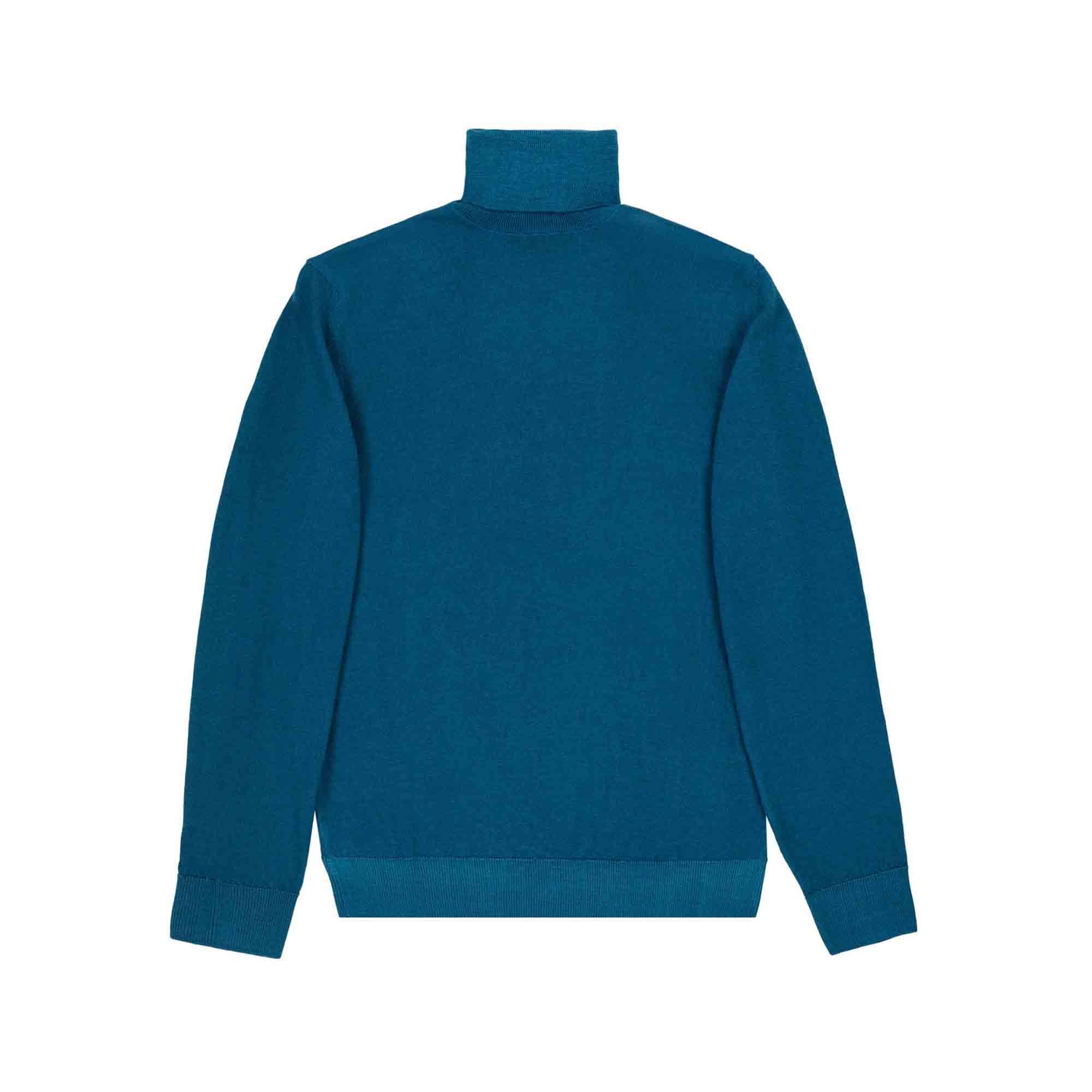 Turquoise Wool Turtleneck Sweater