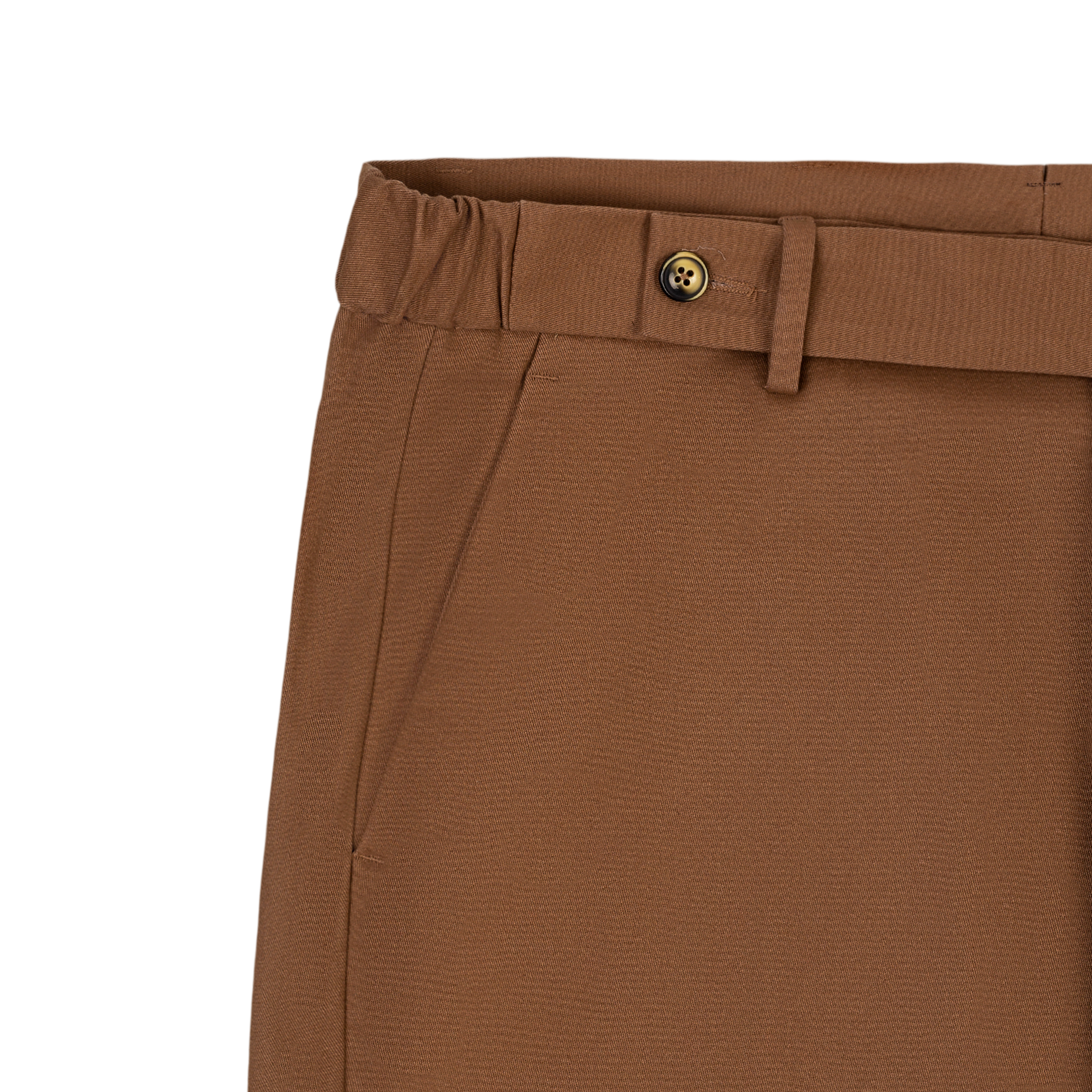 Men's Brown Cotton Stretch Pants