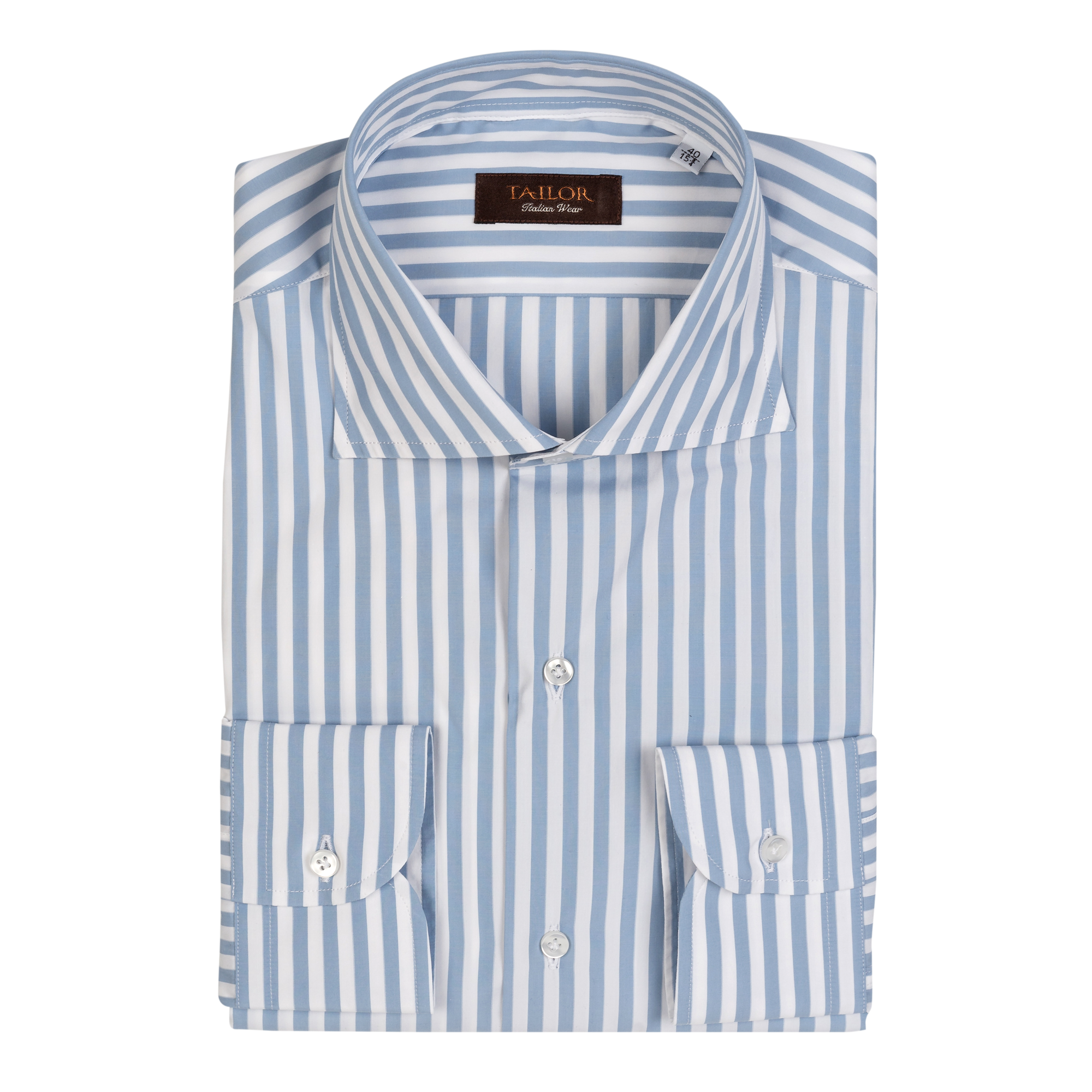 Men's sky blue bold striped shirt