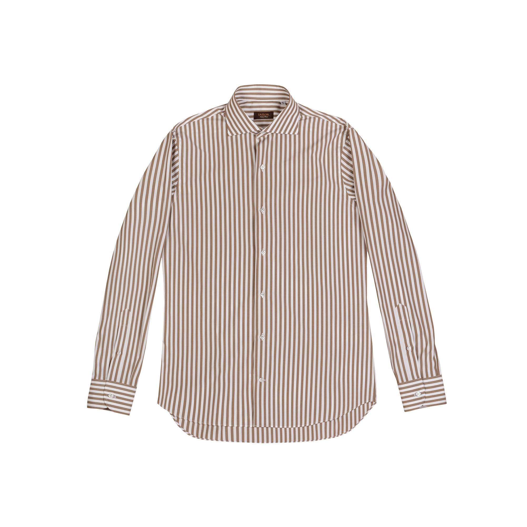 Men's Light Brown Bold Striped Shirt Slim