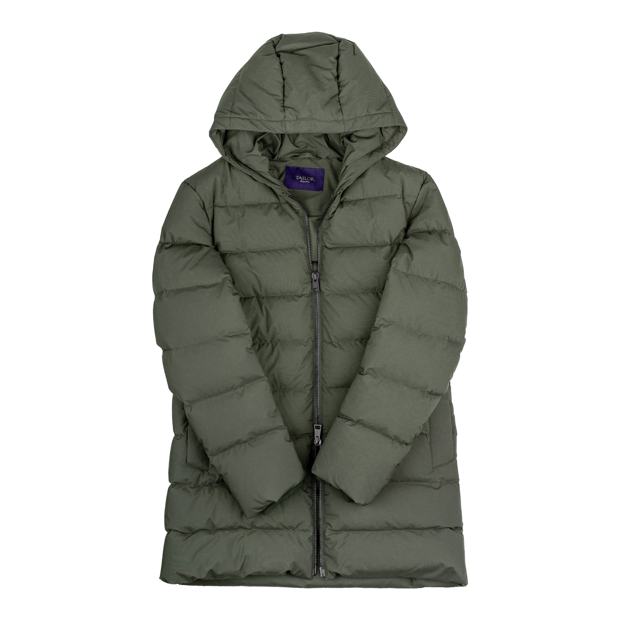 Men's Green Puffer Overcoat Cp1177.1.Verde