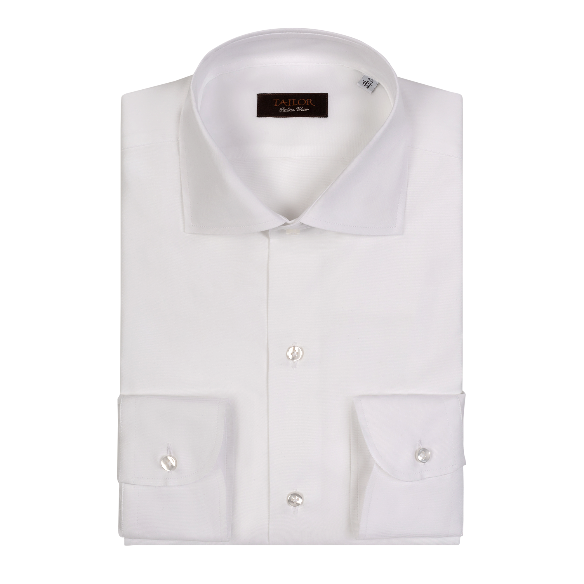 White slim shirt rounded collar mans