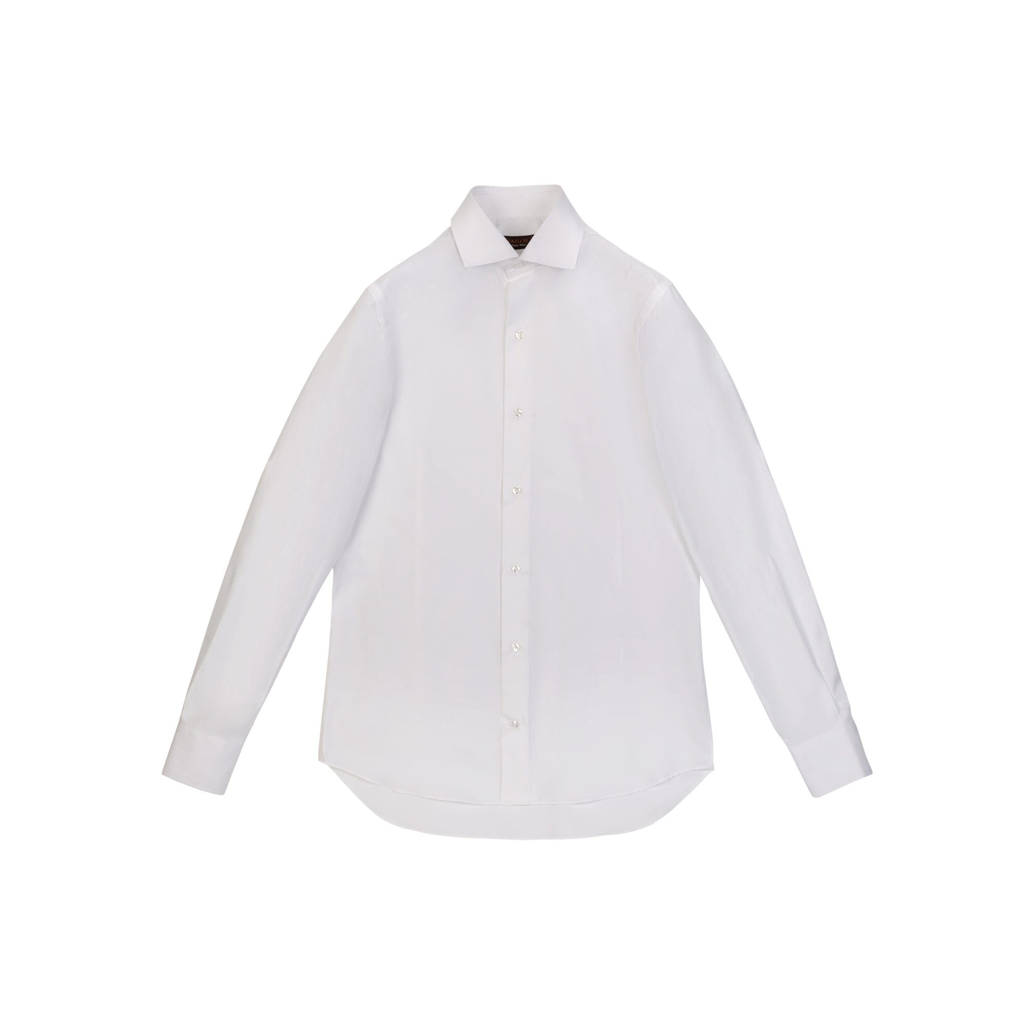 White slim shirt rounded collar mans