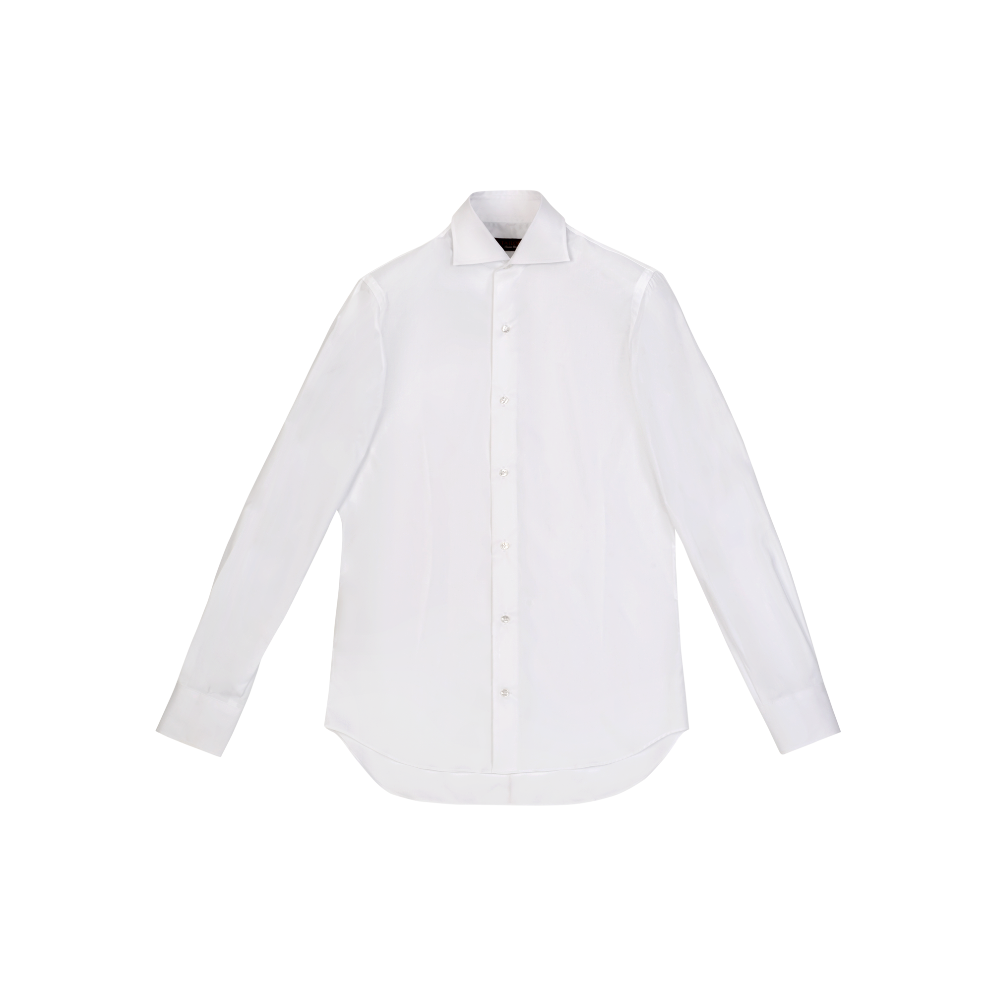 Natural stretch white shirt with semi spread collar