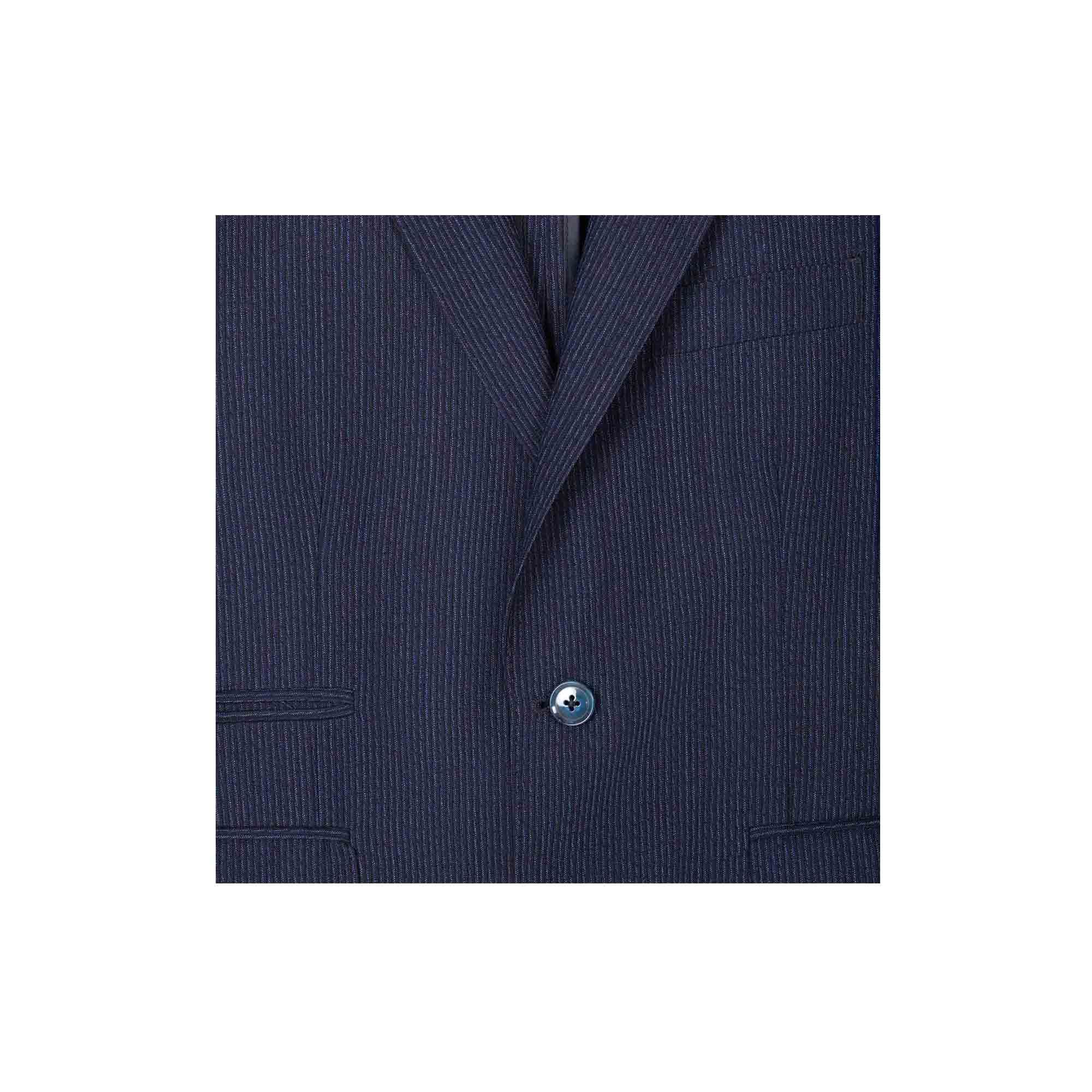 Men's Pinstripe Blue Wool Suit