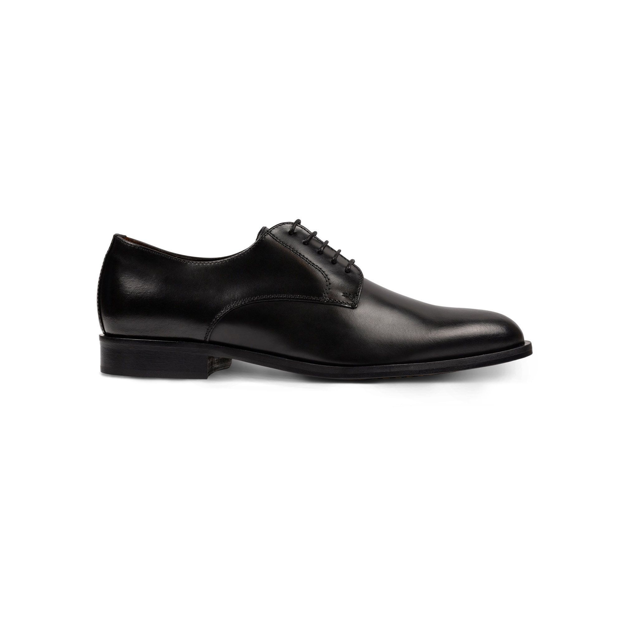 Men's black leather derby shoes