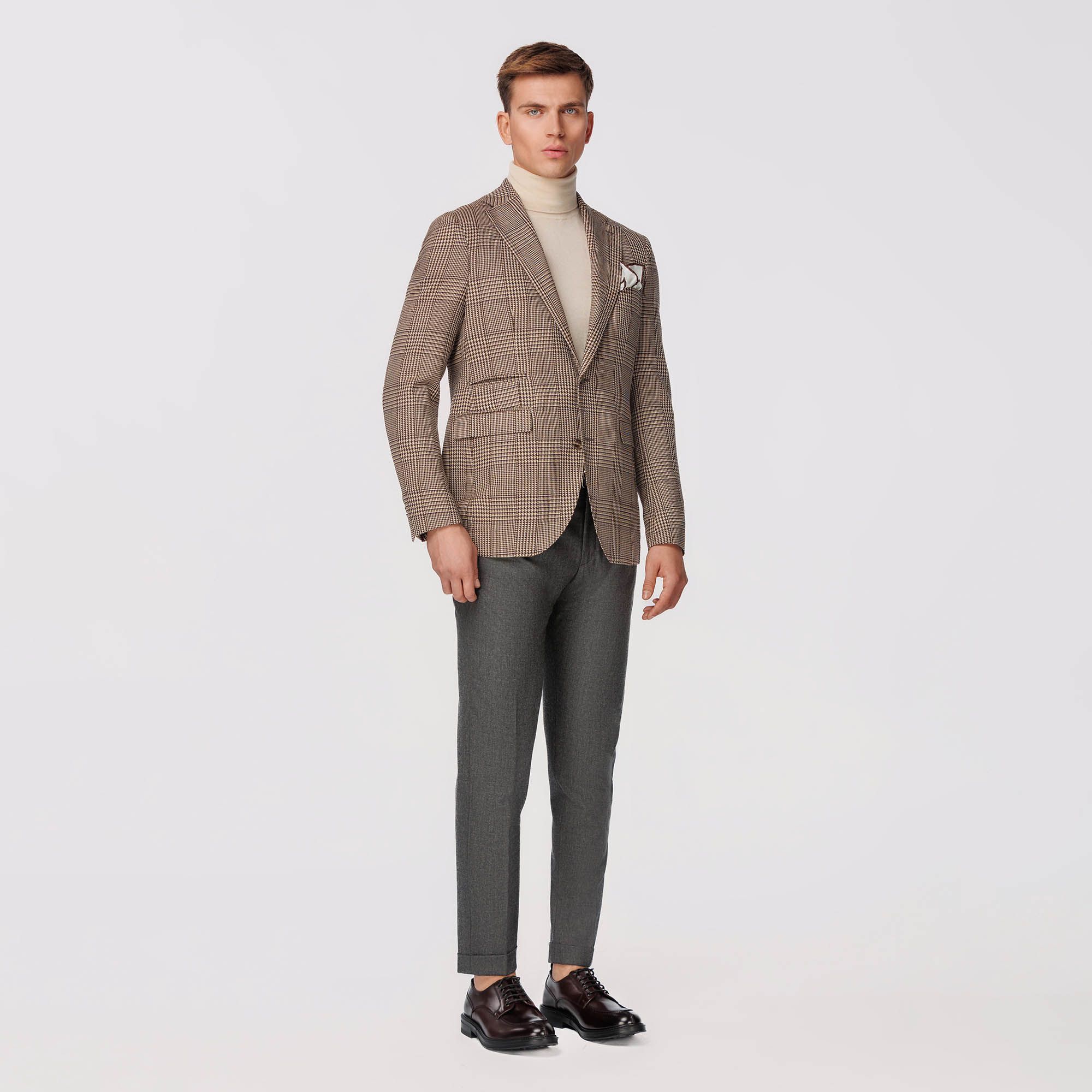 Brown Prince Of Wales Check Jacket